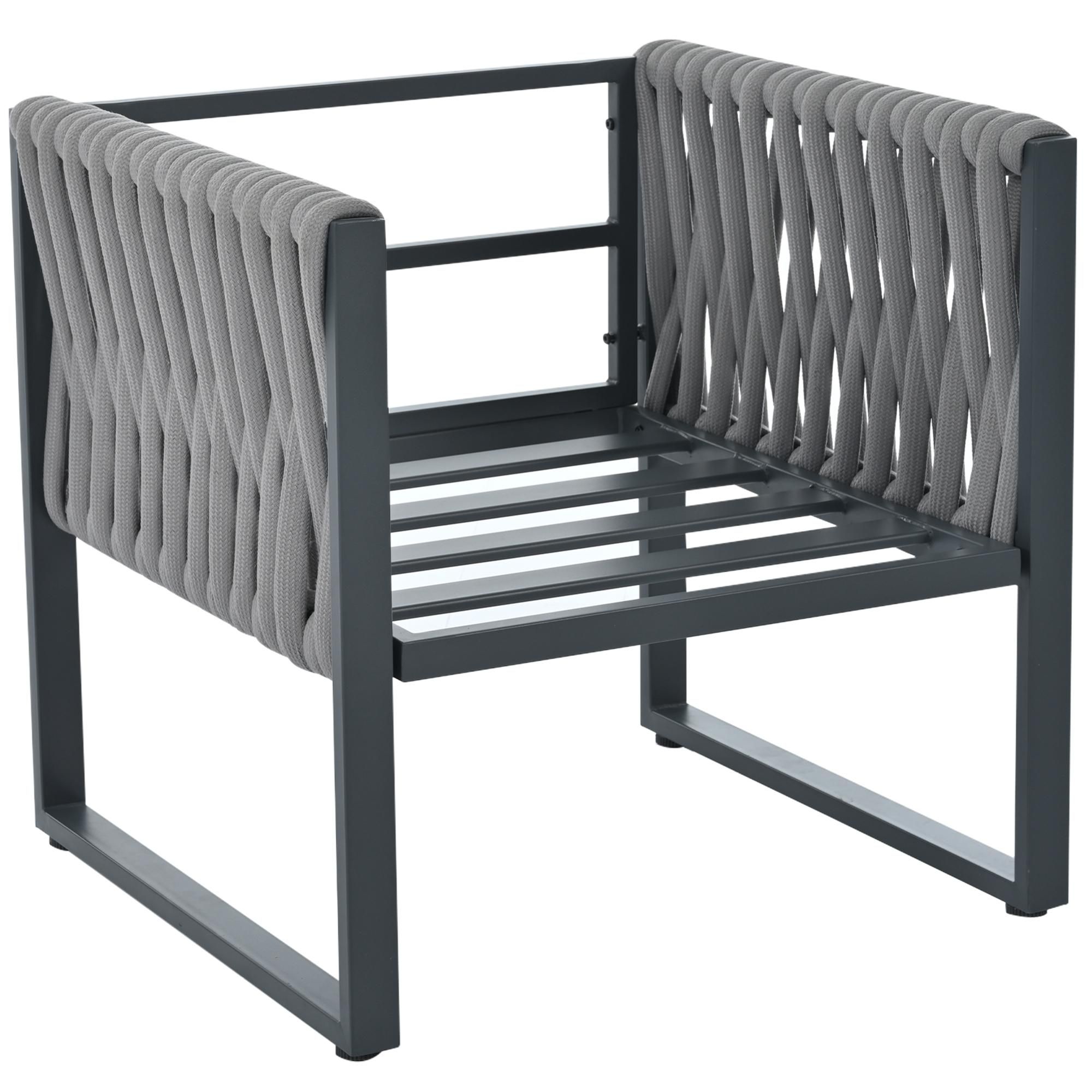 Flieks Gartenlounge-Set 8-tlg., Gartenmöbelset mit Tisch und Gartenstuhl, Balkonmöbelset für 10 Personen, Gartengarnitur mit Verstellbaren Füßen, Grau