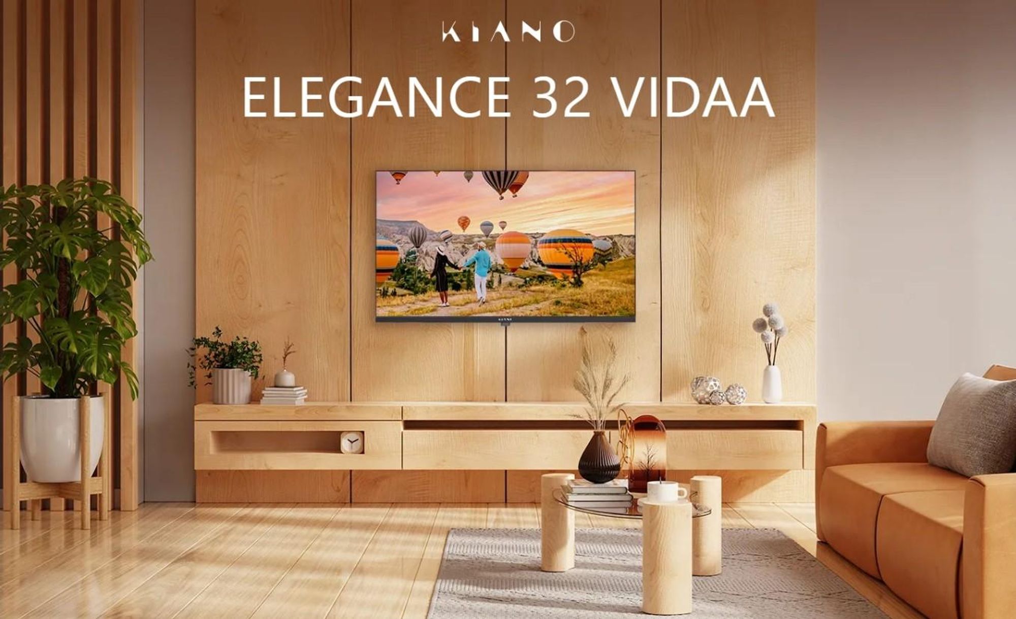 Kiano Elegance Fernseher - Vidaa Smart TV - 32 Zoll - LED - HD Ready - VIDAA - WiFi - Miracast - PVR-Recorder - Tuner DVB-T2/S2 - Dolby