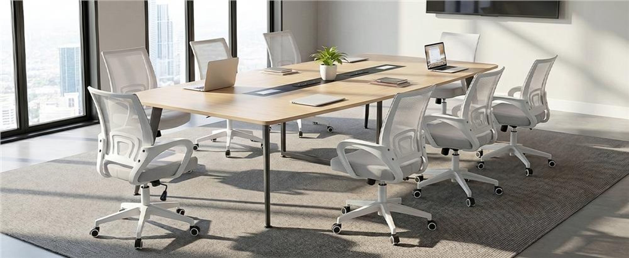 Yaheetech Bürostuhl Schreibtischstuhl ergonomischer Drehstuhl Chefsessel mit Mesh Netz Wippfunktion Hellgrau