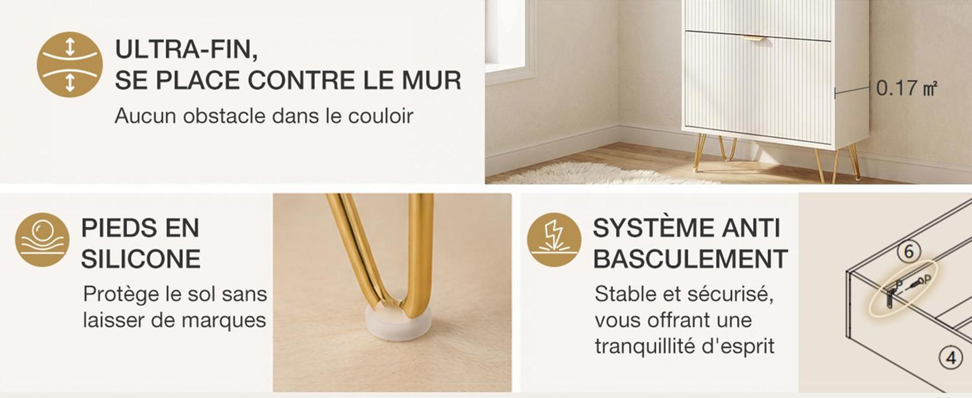 Meuble à Chaussures d'Entrée Blanc en Bois, 2 Portes Basculantes Structure métallique solide et grand rangement pour entrée et couloir, 101x60x26cm