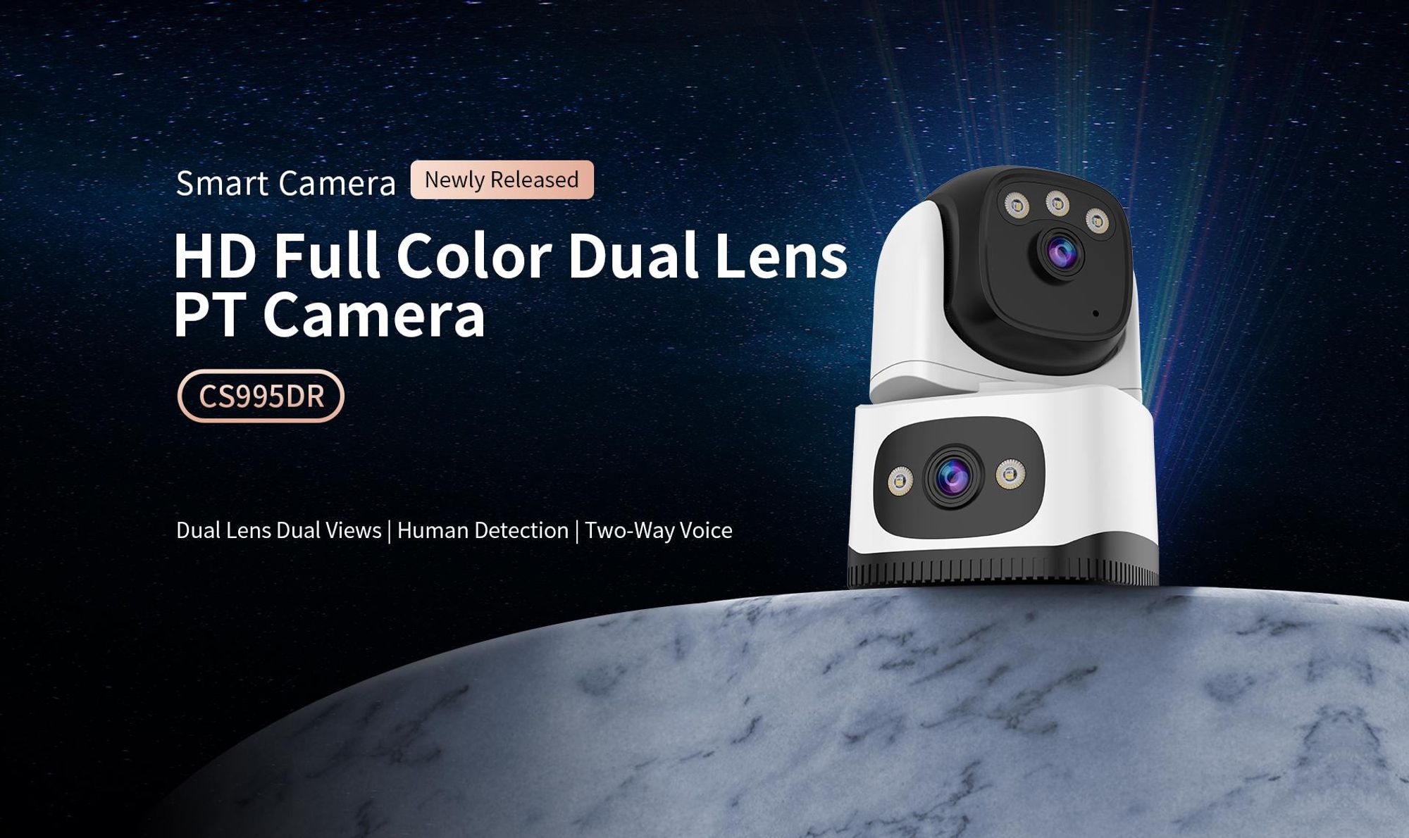 360°-Heimüberwachungskamera mit zwei Objektiven, Innenüberwachungskamera, 2,4-GHz-Sicherheitskamera für Babys, Haustiere und Hunde, 2er-Set