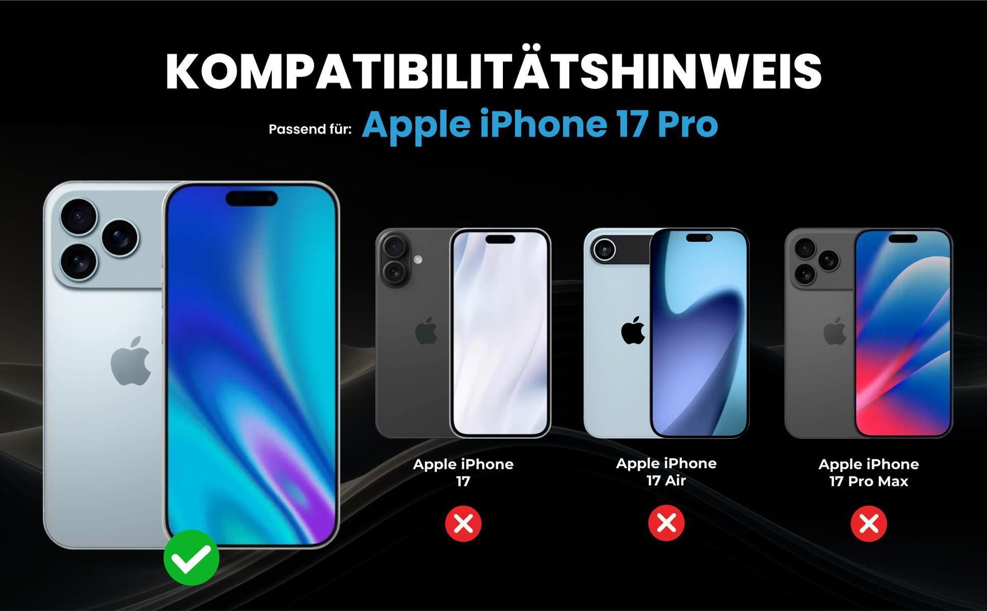 Kompatibilitätshinweise Hülle für Apple iPhone 17 Pro