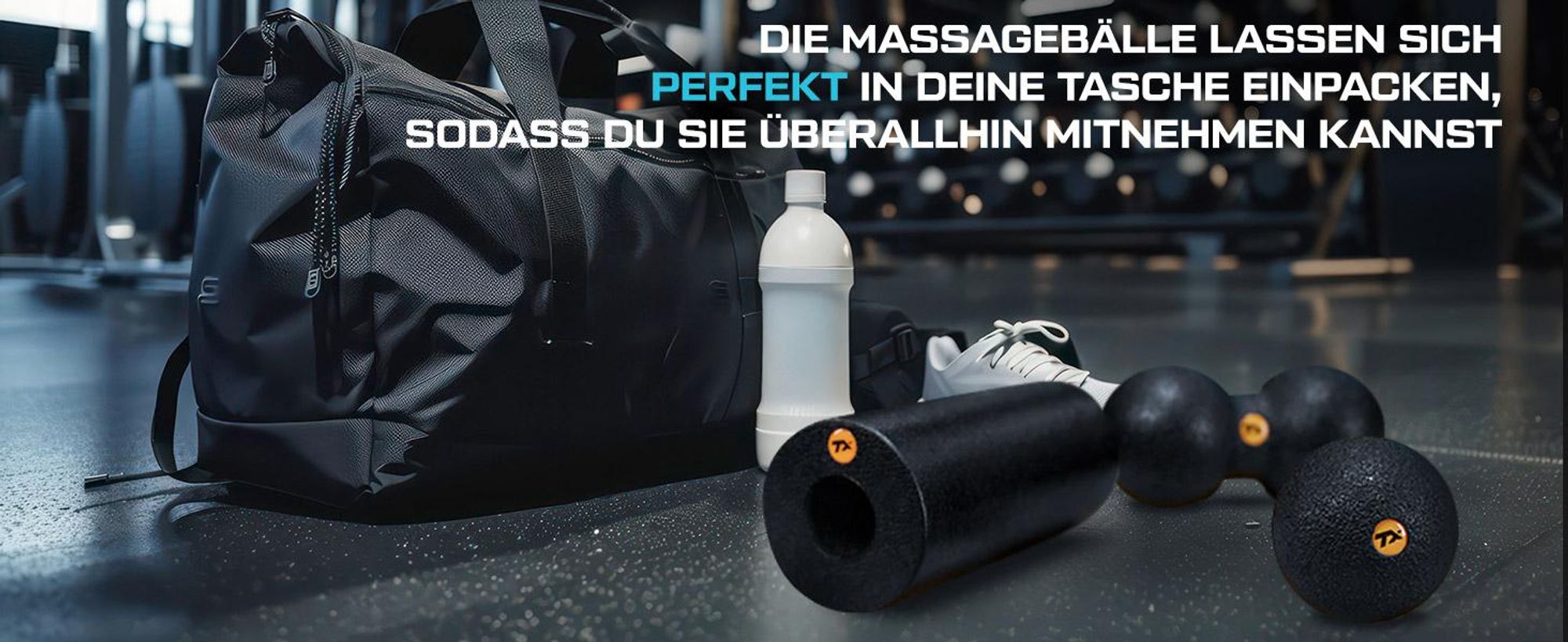 TREX SPORT Faszienrolle Massageball 3er Set TX-035EPS | EPP Massagerolle, Massagebälle | Triggerpunkt, Rückenmassage, Selbstmassage, mit Tragetasche