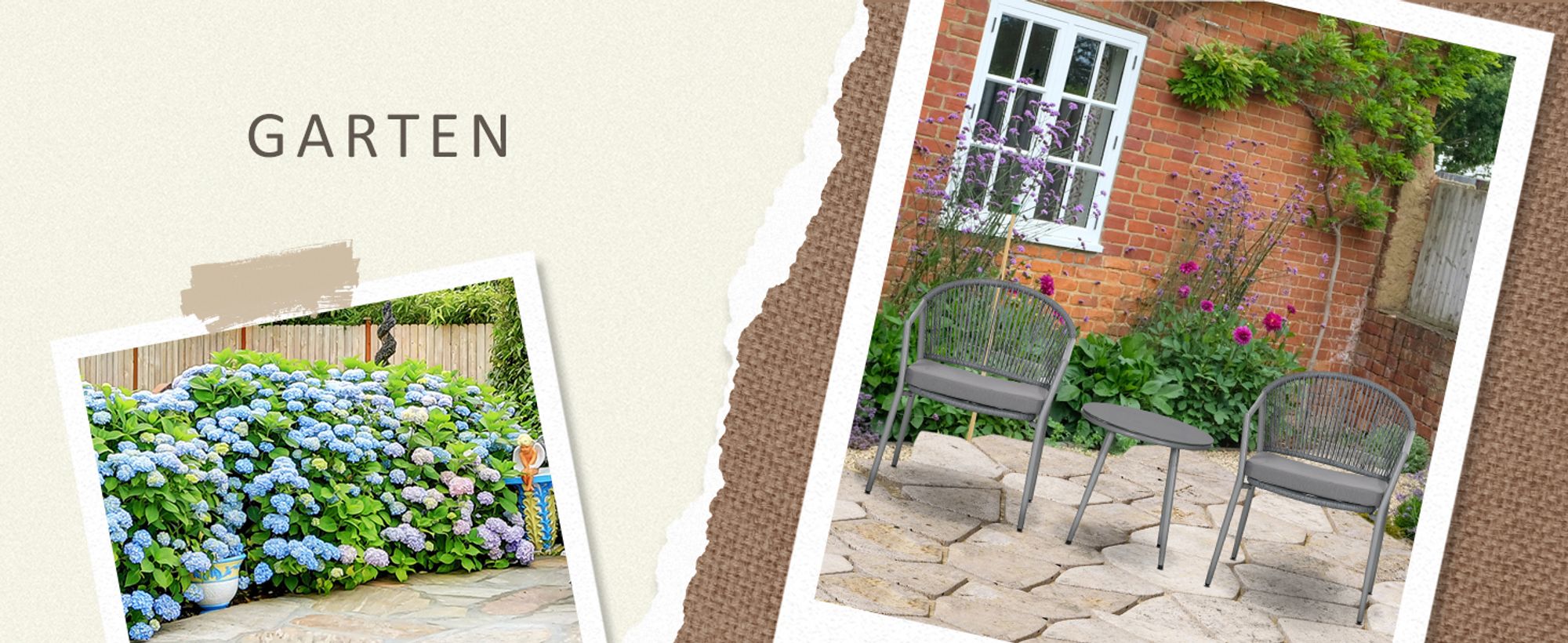 Outsunny Rattan Bistroset Sitzgruppe Gartengarnitur mit 2 Sesseln Couchtisch