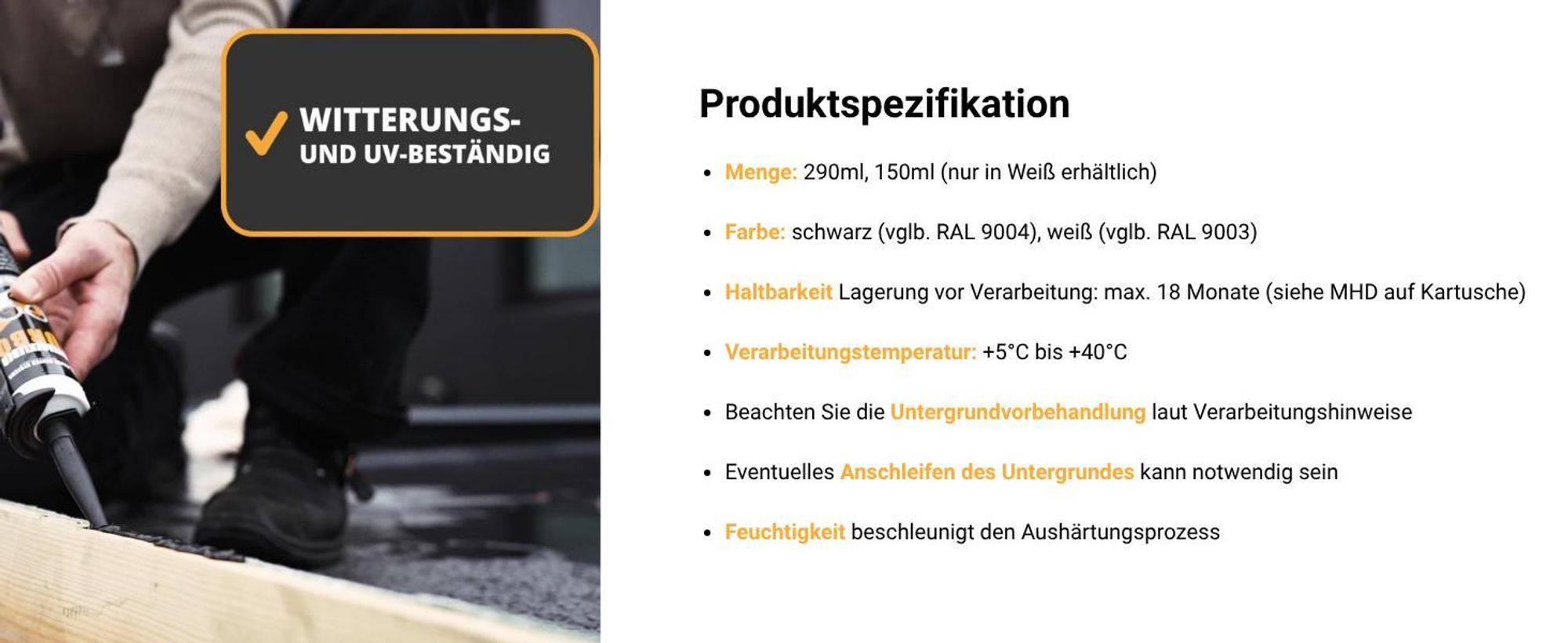 Montagekleber Turbo 290ml schwarz –High Tack Kraftkleber für Bau & Montage, extrem starke Haftung, sofortige Anfangshaftung, wasserdicht, UV-beständig