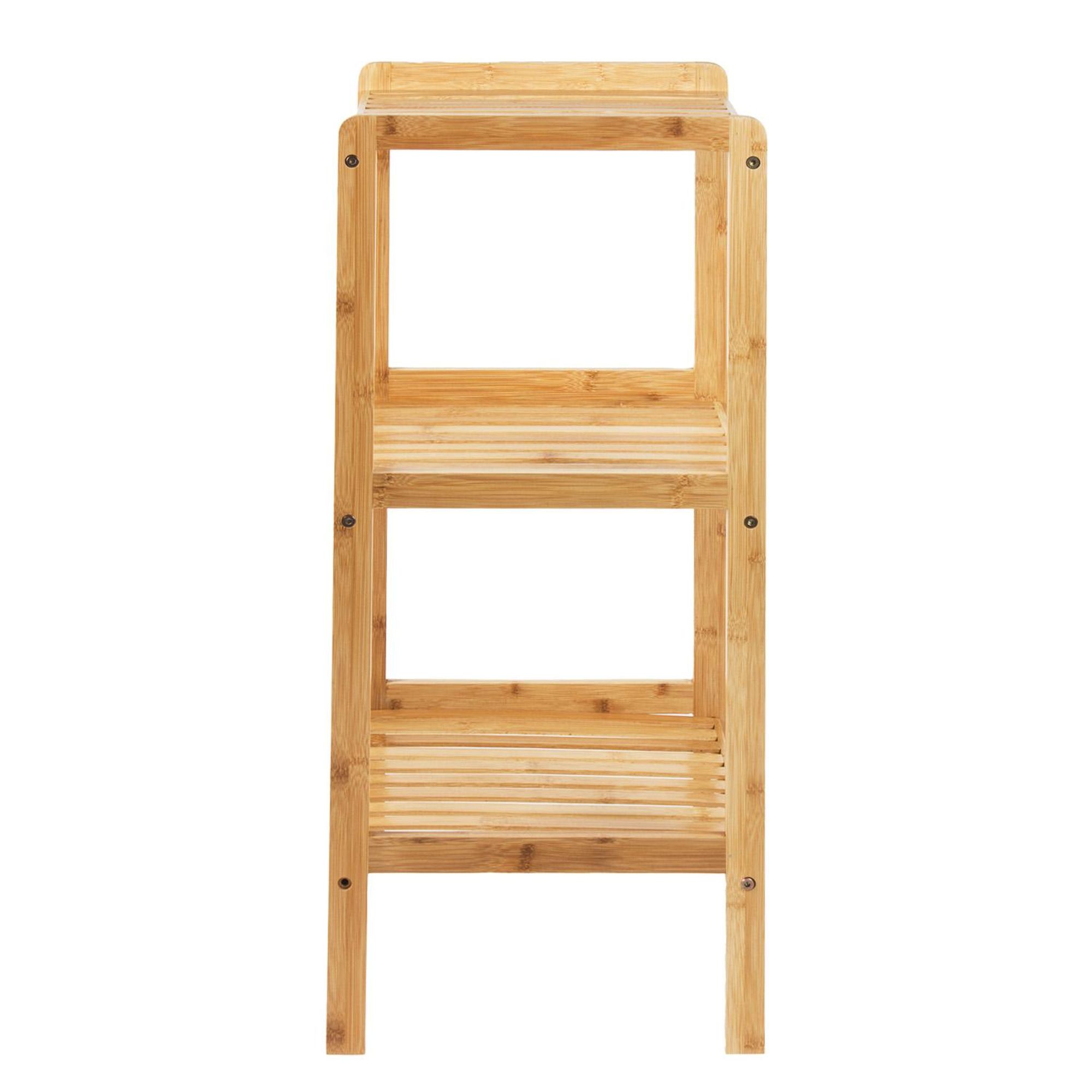 GreenBlue Bambus Regal Badezimmerschrank 37x33x78cm 3 Einlegeböden Badezimmer-Bambus-Regal 3 Regale