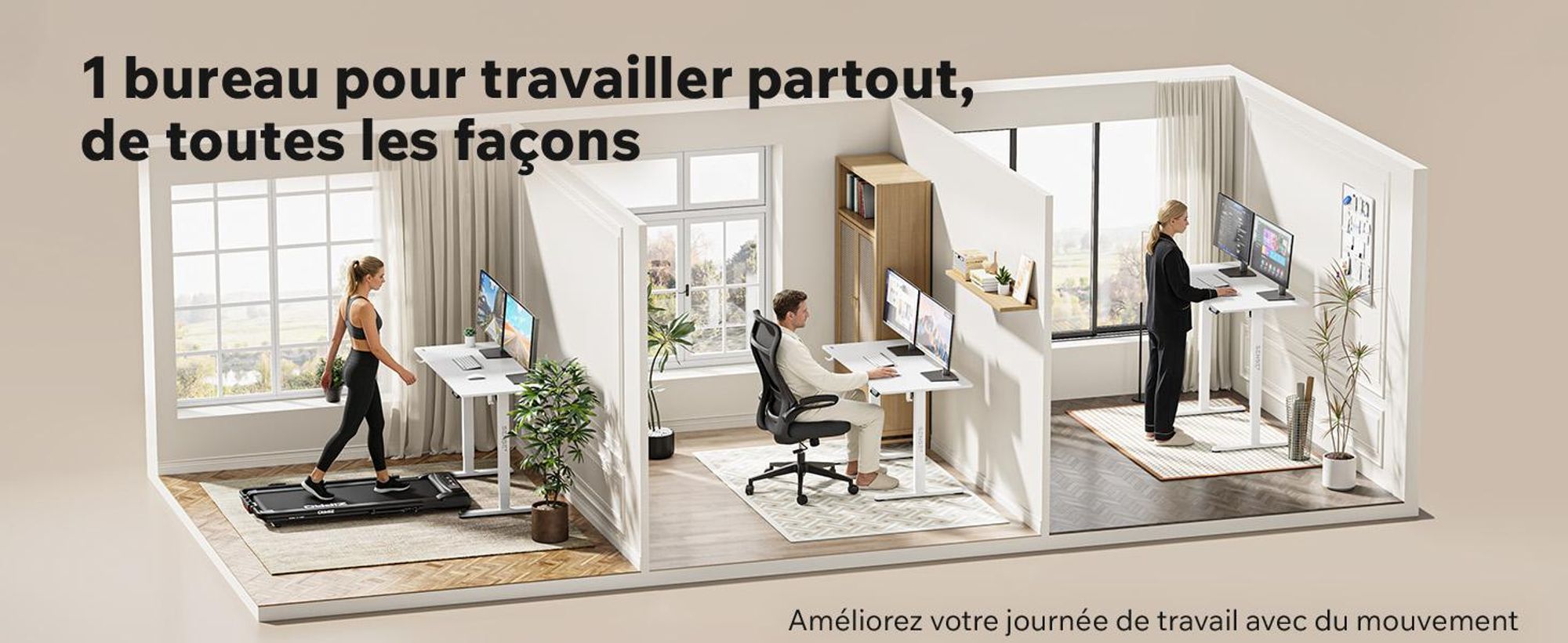 SENSE7 NOJO Light : piètement de bureau électrique réglable en hauteur | 72-118 cm, fonction mémoire, support pour casque, charge max. 70 kg, piètement en acier