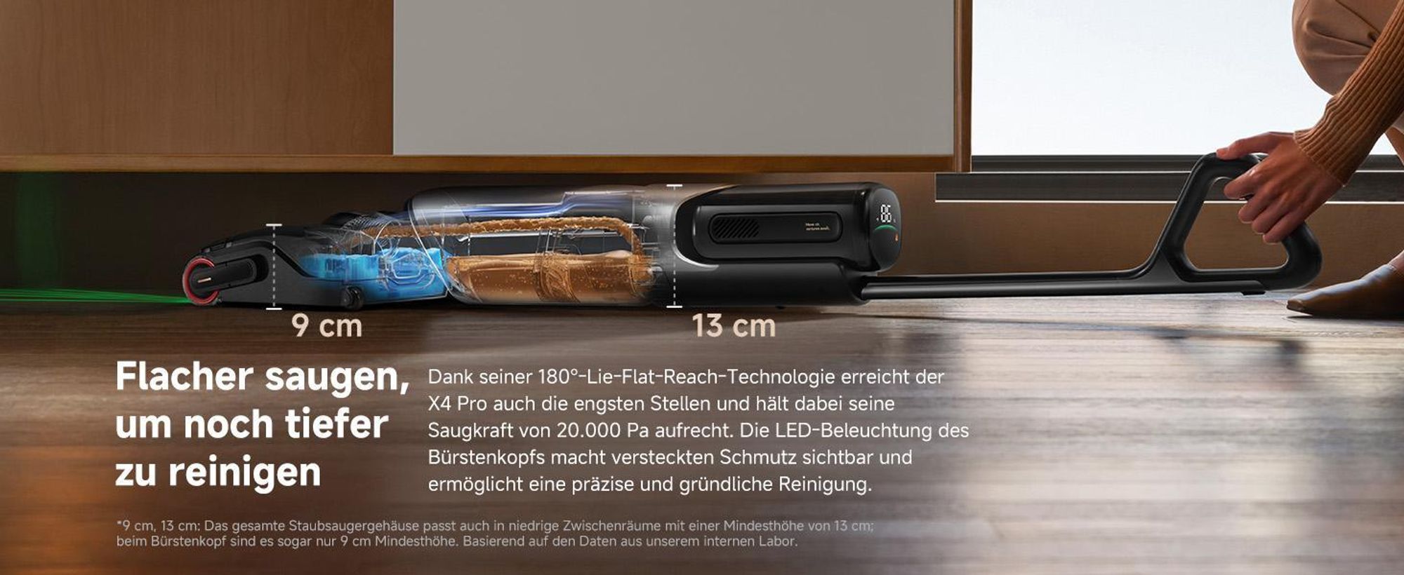 MOVA X4 Pro Nass-Trocken-Sauger, Heißwasser-Wischfunktion, Tangle-Free, Selbstreinigung bei 100 °C, 20 kPa Saugkraft, intelligente Saugkraftregelung