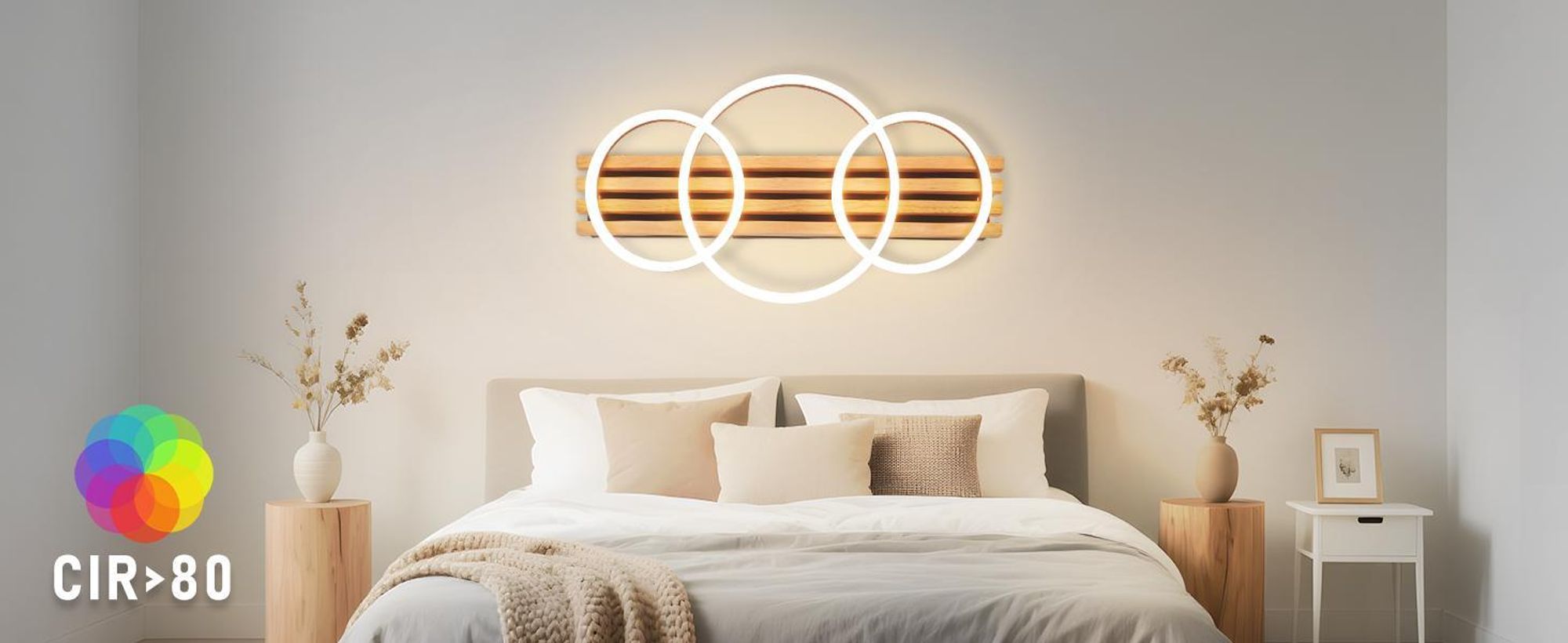 ZMH LED stropné svietidlo s možnosťou stmievania, drevené stropné svietidlo s diaľkovým ovládaním, 70 cm, 46 W, obývačkové svietidlo, stropné svietidlo s 3 krúžkami, čierne stropné svietidlo do spálne