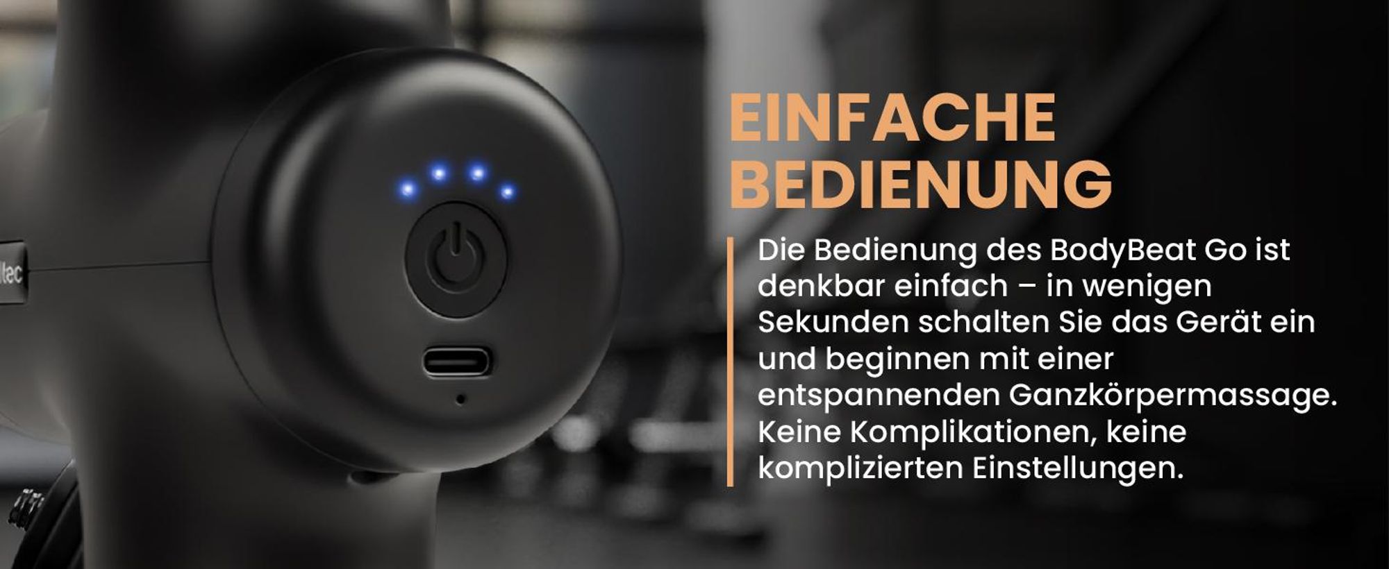 MalTec Massagepistole Gun Massage Massagegerät für Körper Rücken Nacken Schulter 6 Aufsätze 4 Geschwindigkeiten