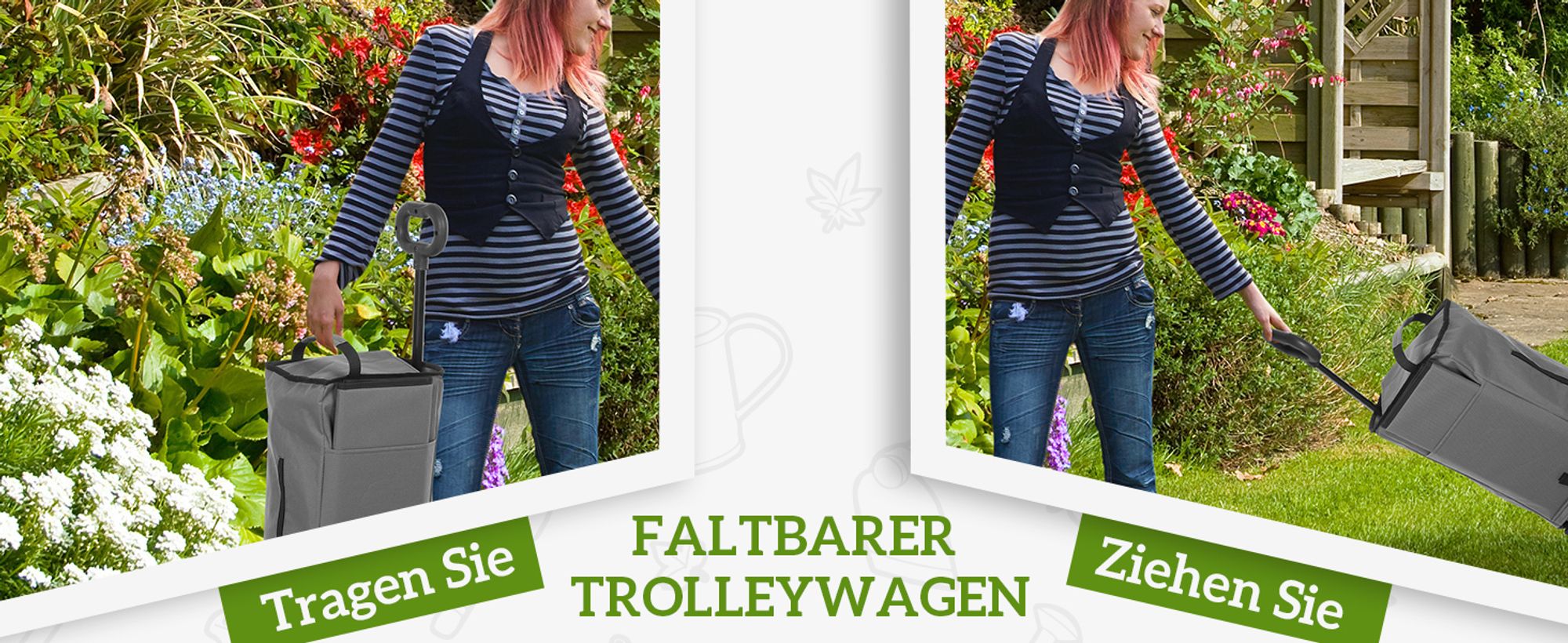 Outsunny Bollerwagen 360° Verstellbare Griffhöhe faltbar 20 kg Tragkraft Grau