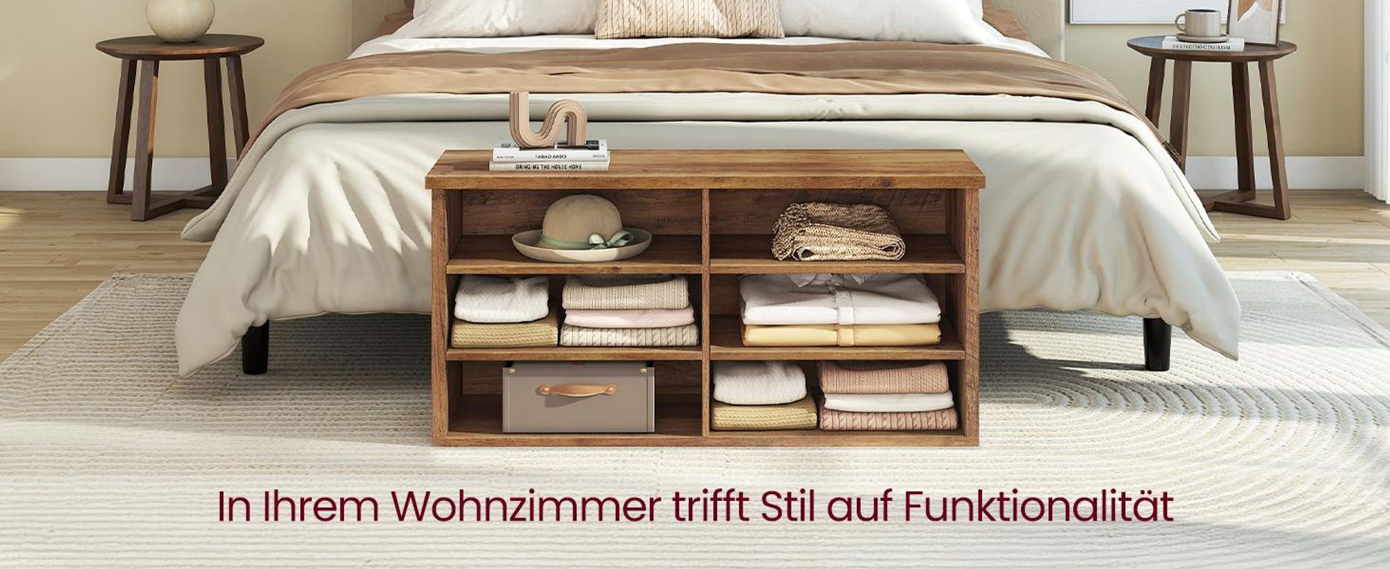 VASAGLE Schuhbank, Sitzbank mit Stauraum, Schuhregal 6 Fächer, verstellbare Ablagen, für Wohnzimmer, Flur, 29,5 x 100 x 50 cm