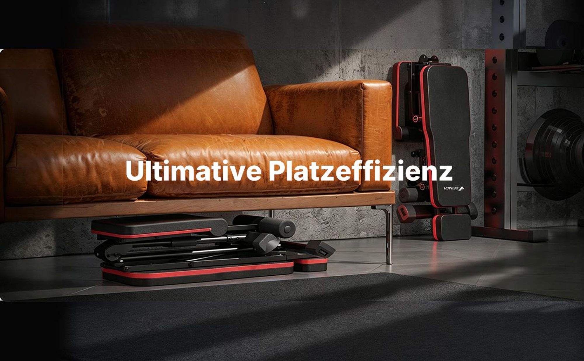 Hantelbank klappbar, 450 kg belastbar, 9-fach verstellbare Rückenlehne, verstellbare Flach- und Schrägbank fürs Home Gym Merach, rutschfest