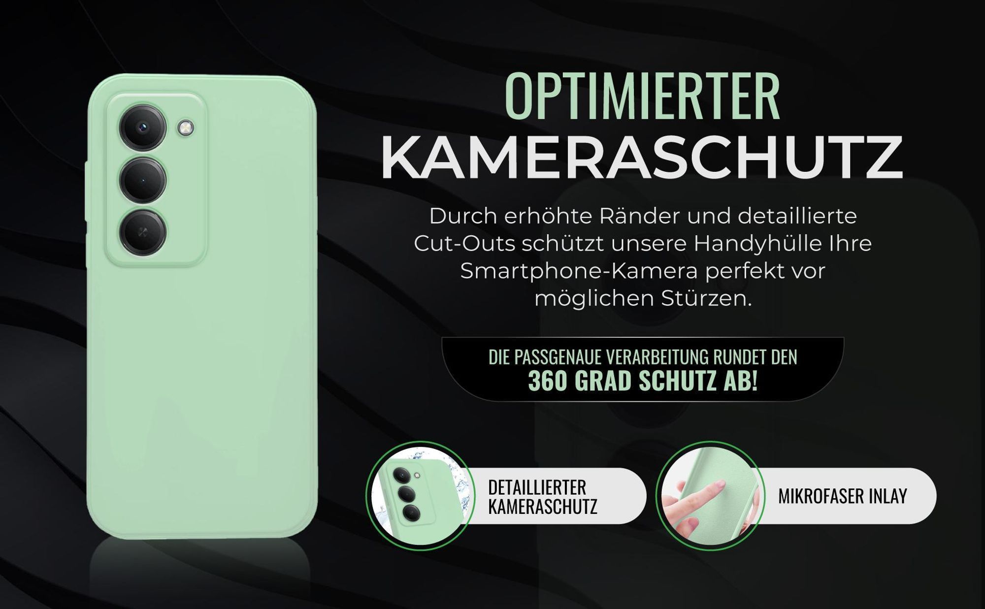 Handyhülle in Türkis für Xiaomi Redmi 15 / 15 5G in detailliertem Kamera Cutout