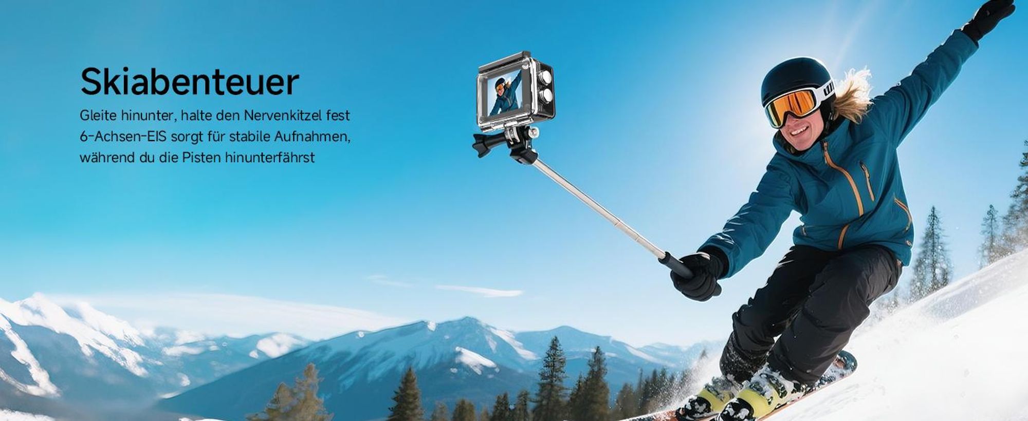 SVbony SVGO2 Action-Kamera 4K/30 fps IPX8 wasserdicht, mit Auftriebsstange, 2,0-Zoll-LCD-Touchscreen, für Tauchen, Radfahren, Surfen, Skifahren