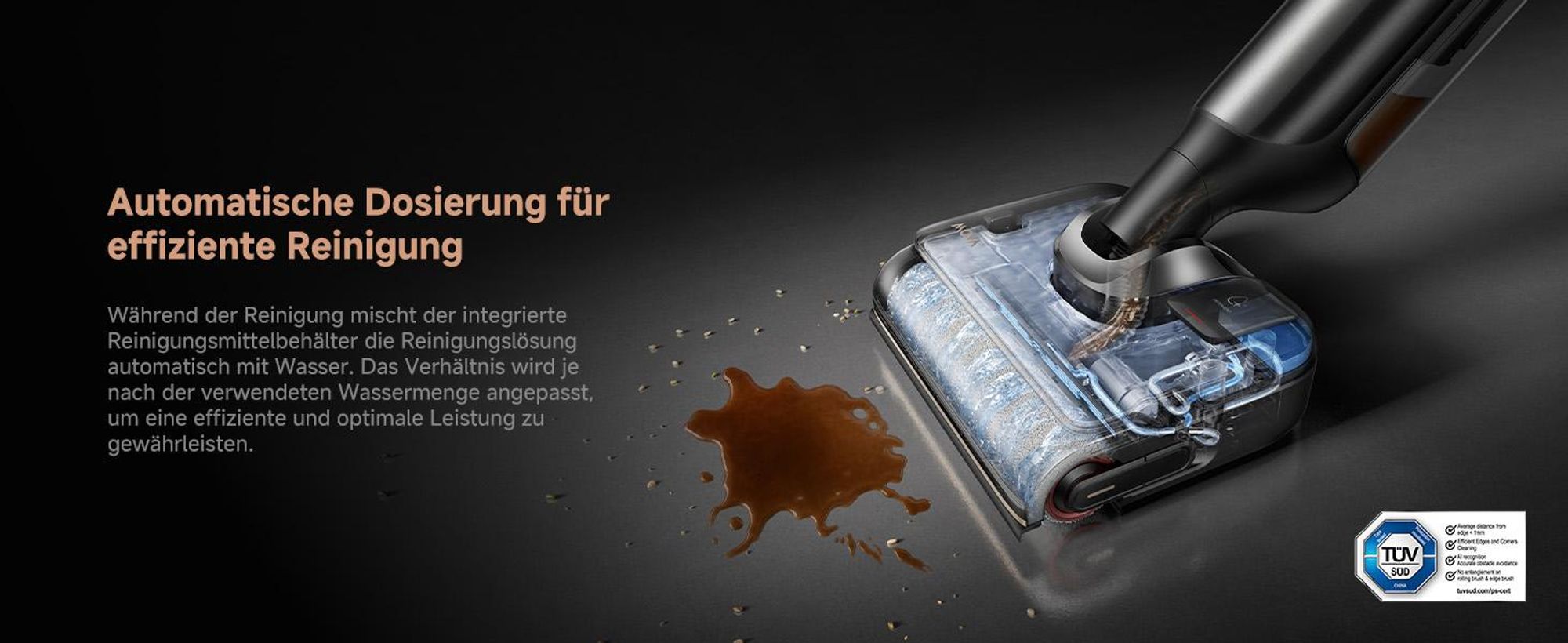 MOVA M50 Ultra Nass- und Trockensauger 22000Pa EdgeCoverage™ KI, 180°-Design, klappbarer Griff, 100°C Bürstenreinigung