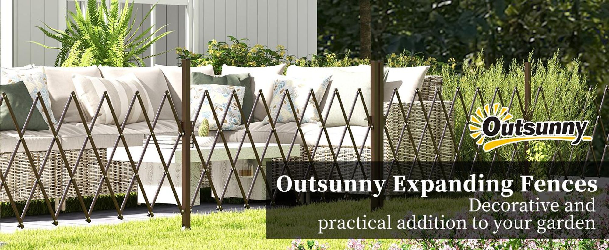 Wysuwana siatka odgradzająca Outsunny 52-405 cm wykonana z aluminium, wys. 103,5 cm, brązowa