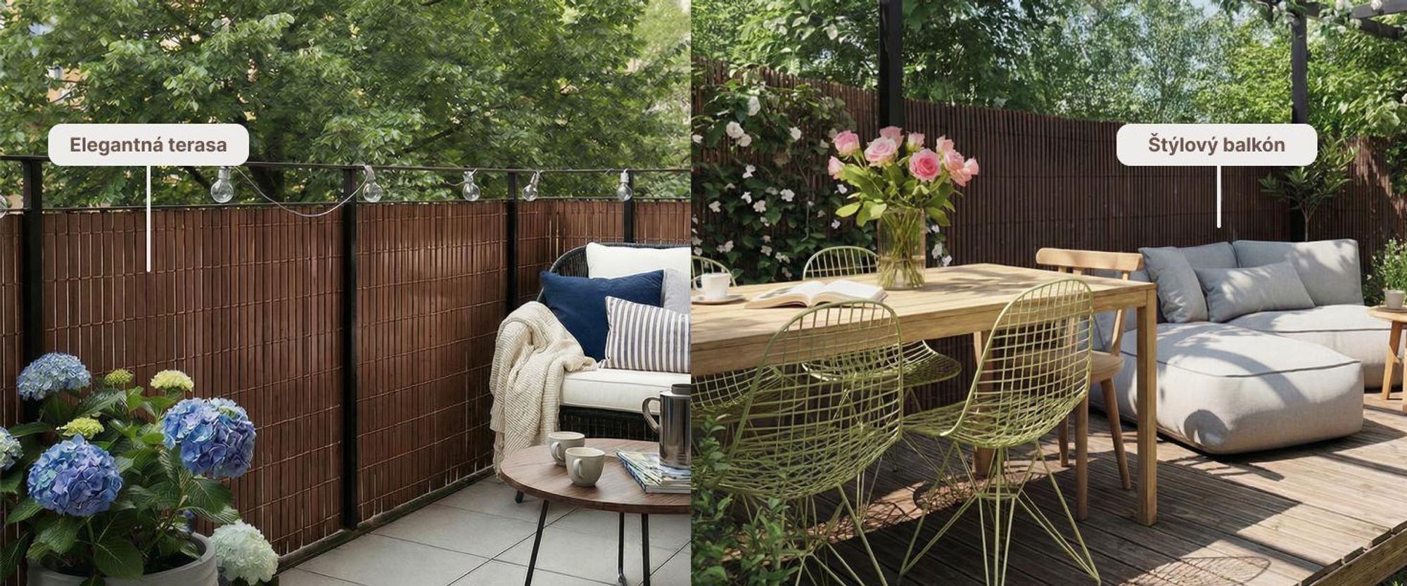 Zástena Balkón, Terasu, Záhradu, PVC, Mazovia 100x300 cm Hnedá, Odolná Voči Vetru, Poveternostným Vplyvom a UV Žiareniu, Bez Vŕtania Zástenová Rohož