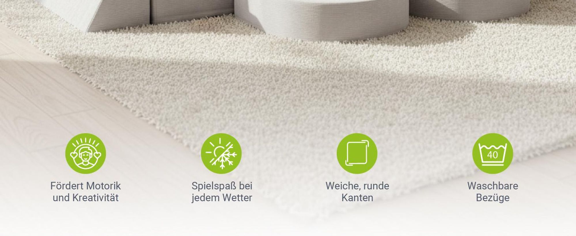 Juskys Kinder Spielsofa Kayo – Cord, modular & pflegeleicht – Beige