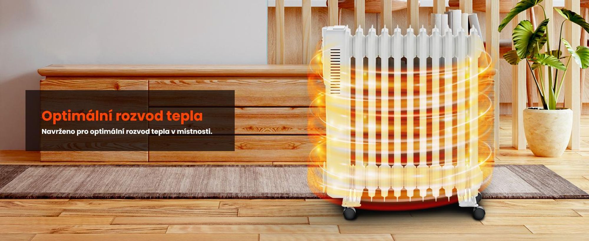 EXTRALINK Olejový radiátor 2500 W NY-25W1 elektrické topení 11 žeber mobilní elektrický radiátor s termostatem