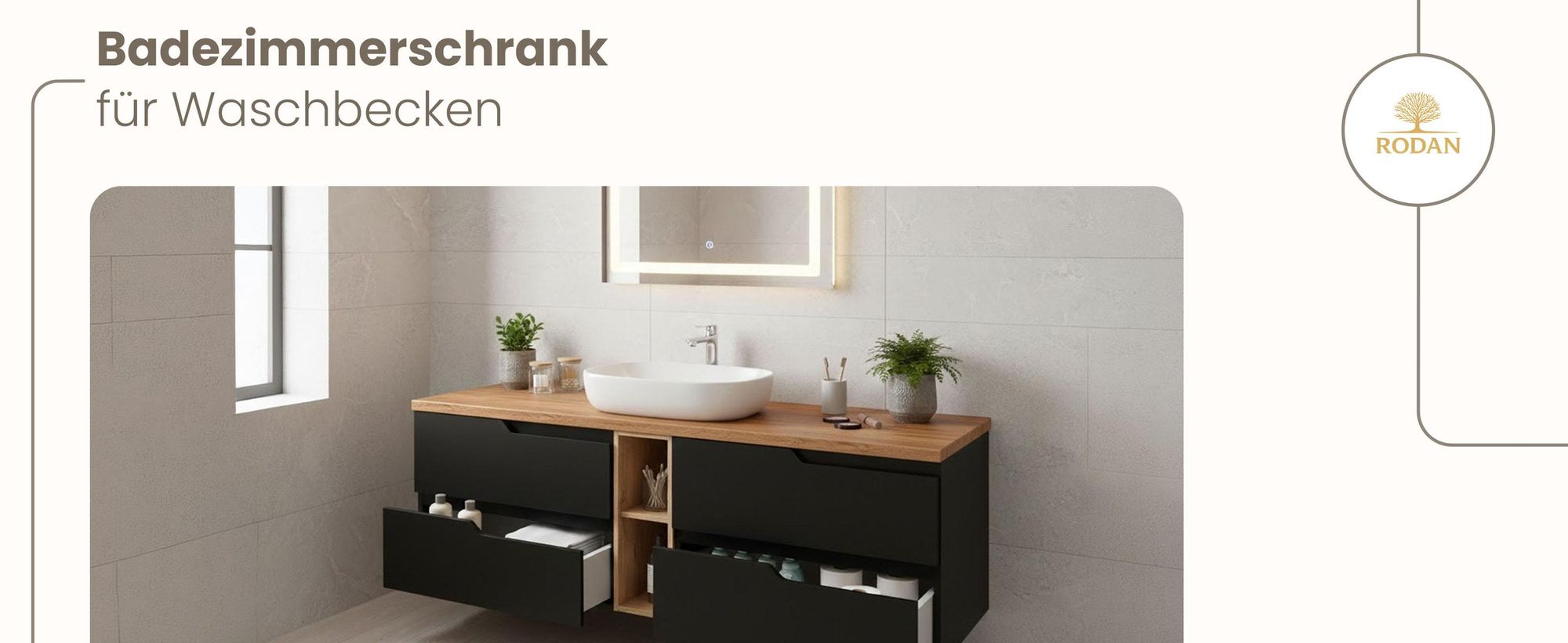 RODAN, Badmöbel, Badschrank, Badezimmermöbel, Badezimmer, MODERN, Waschbeckenunterschrank