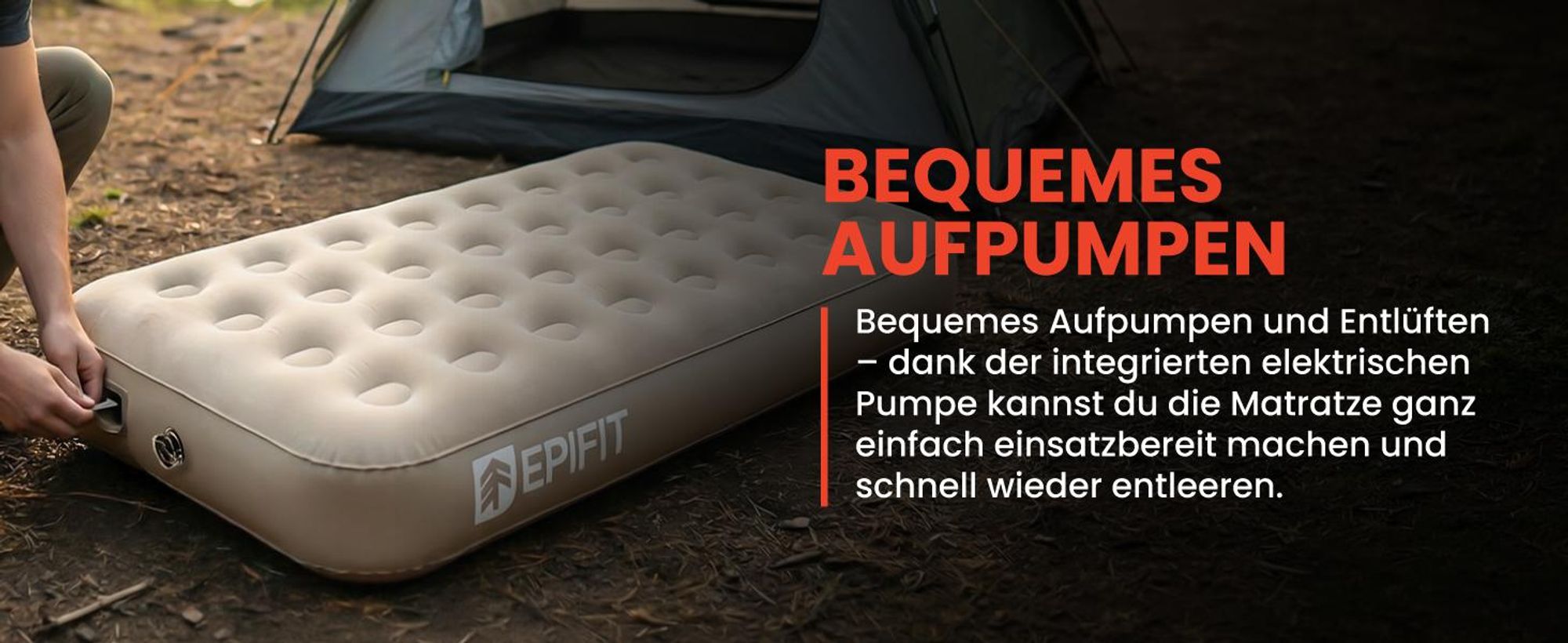 Einzelne Luftbett Luftmatratze selbstaufblasend mit elektrische integriert Pump