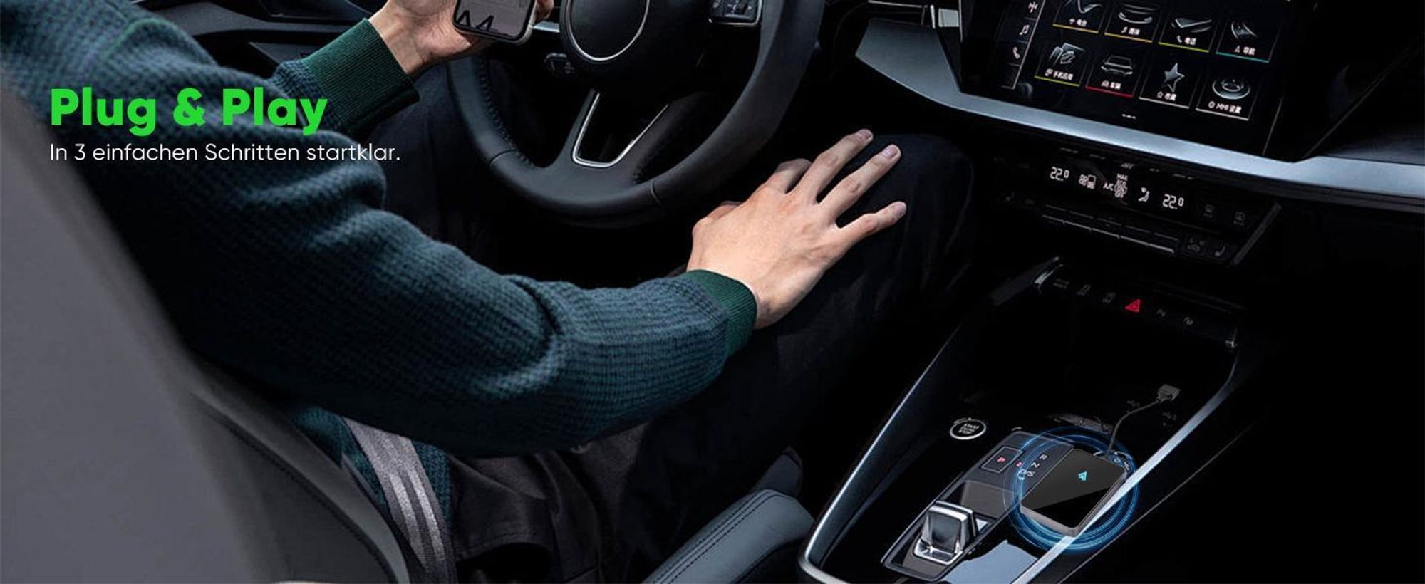 Salcar Wireless CarPlay Adapter für Android – Dualband 5.8 GHz, ohne Verzögerung