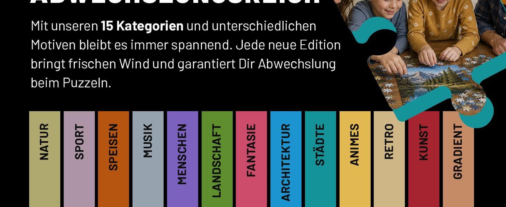 BLACK BOX Puzzle 1000 Teile, Blackbox Puzzel mit Überraschungs-Motiv ohne Vorlage, Impossible Puzzle schwer für Erwachsene und Kinder ab 14 Jahren