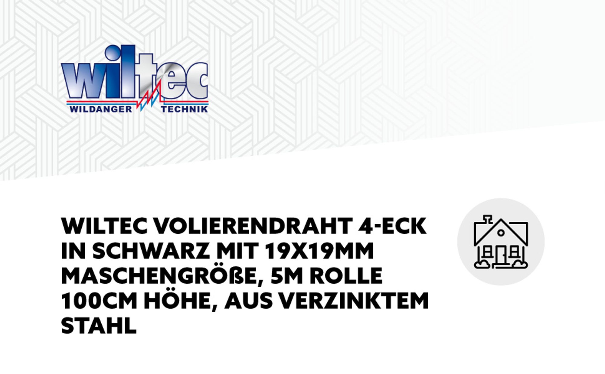 Wiltec Maschendrahtzaun Schwarz 100 cm x 5 m, 0,9 mm Stärke 19x19 mm Maschengröße, Volierendraht 4-Eck aus Stahl verzinkt, Drahtgitter, Vogeldraht