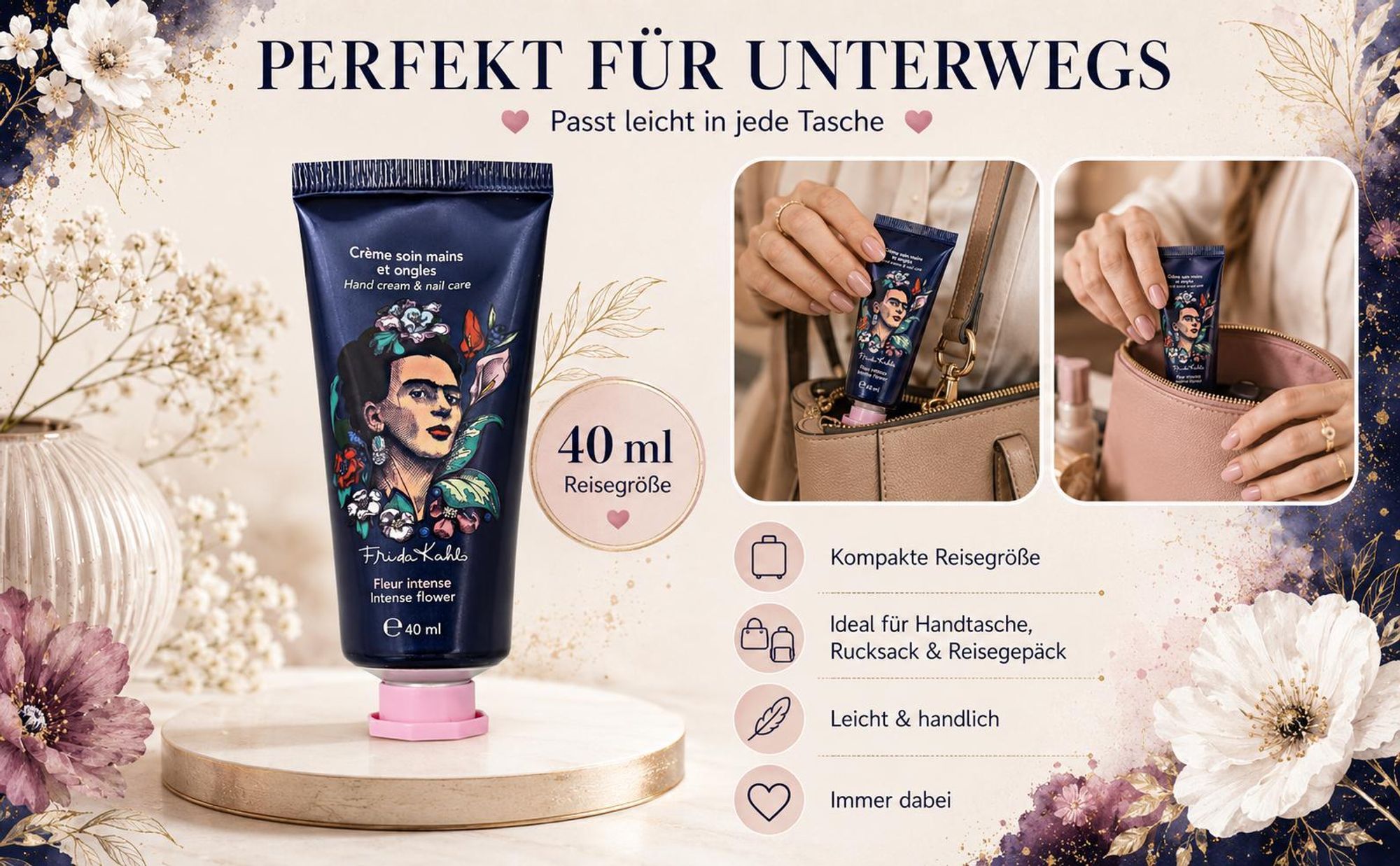 Frida Kahlo Handcreme – Blumen Feuchtigkeitspflege