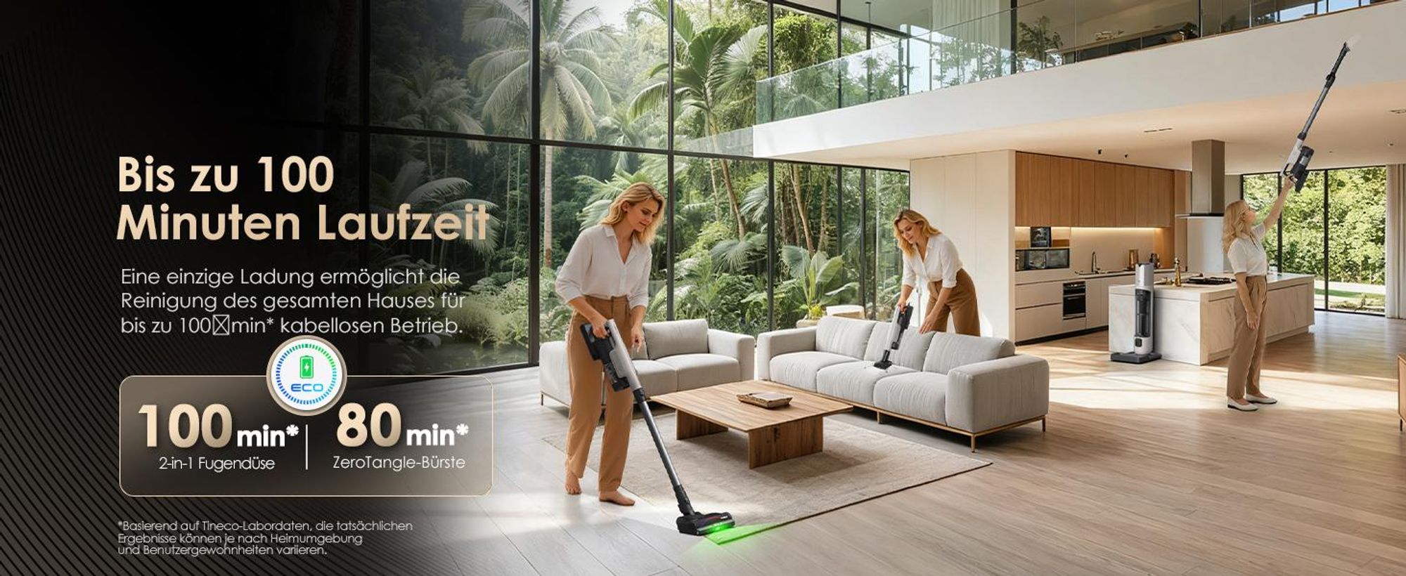 Tineco PURE ONE S70 Smarter, Stabstaubsauger, Beutellos, Blau, Orange, 0,6 l, Trocken, HEPA
