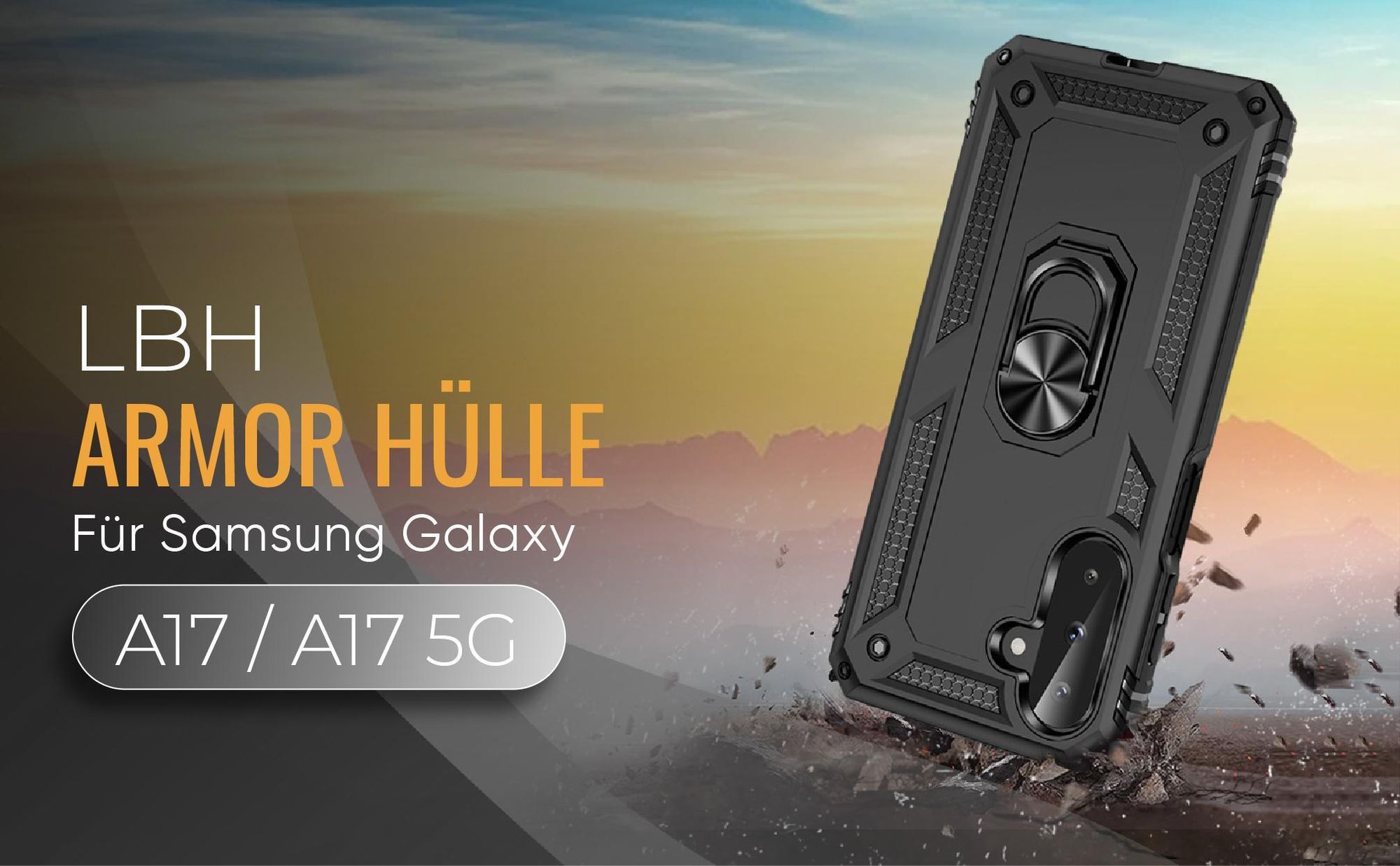 Schwarze Outdoorhülle für Samsung Galaxy A17