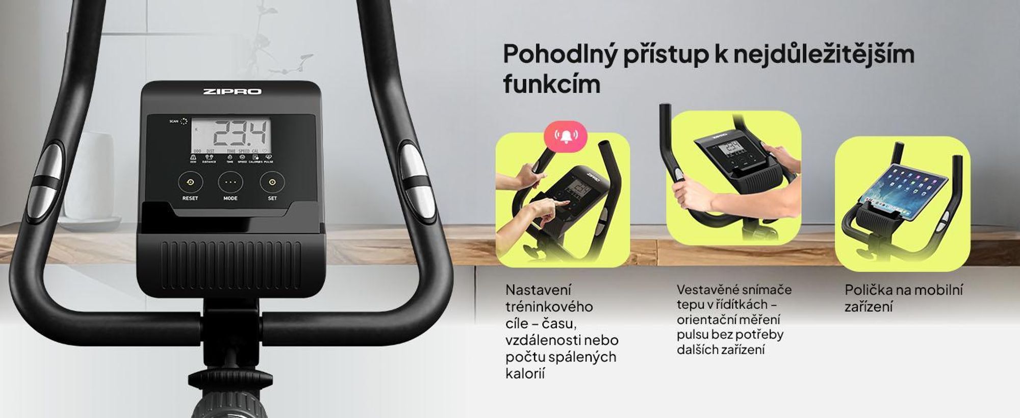 Zipro Domáci trenažér Boost Gold – Magnetický fitness bicykel s nosnosťou do 120 kg Tichý domáci trenažér s meraním pulzu, držiakom na fľašu a držiakom na uterák