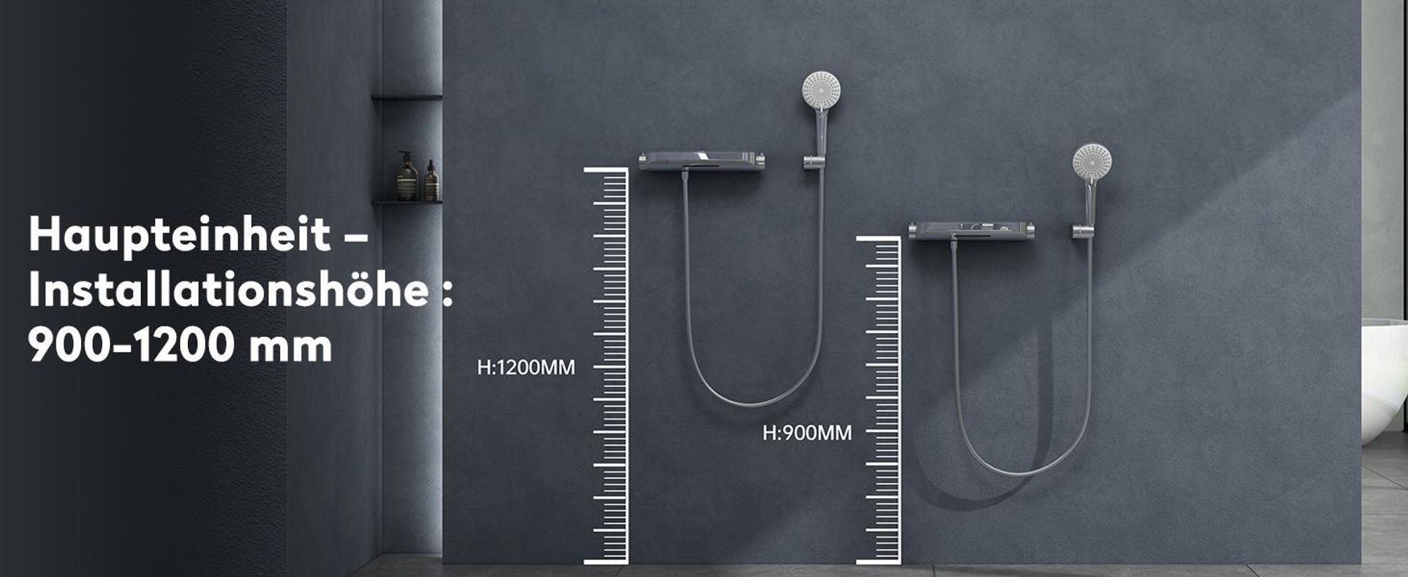 doporro Badewannenarmatur Thermostat mit Handbrause, Wasserfall Wannenarmatur aus Messing mit 38° C Sicherheitssperre Matt schwarz Duschsystem8