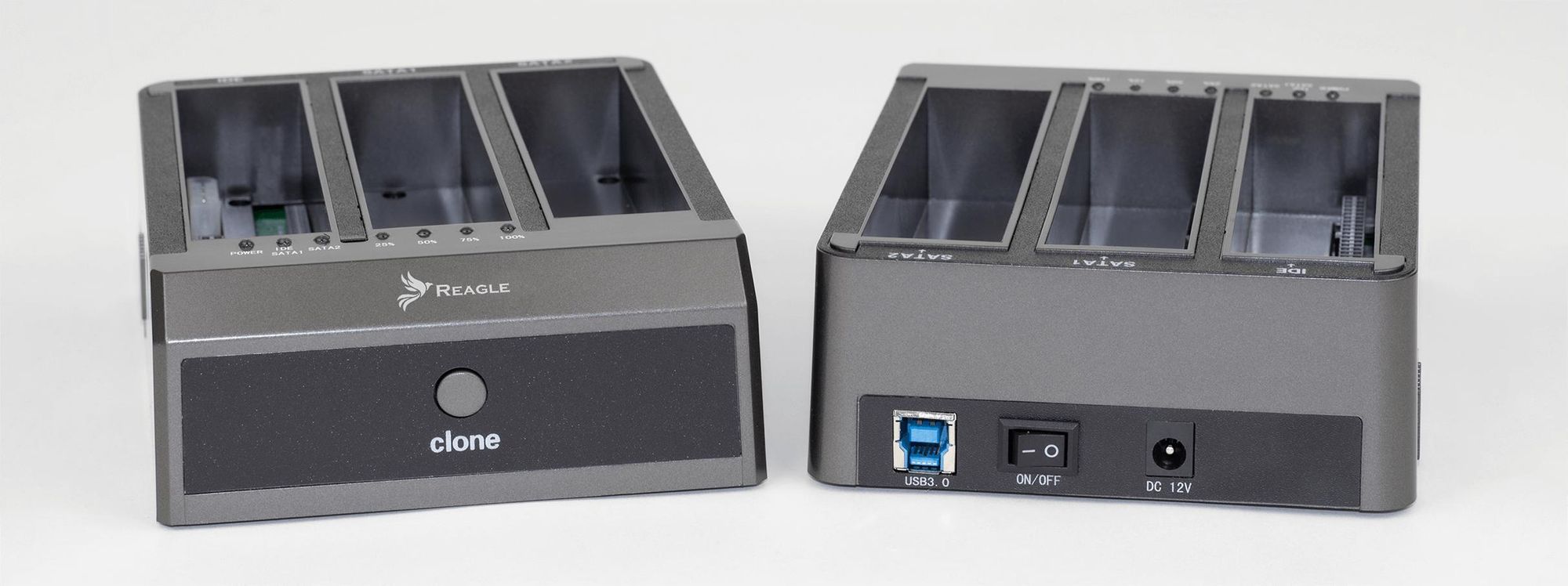 Dockingstation mit 3 Anschlüssen, USB 3.1-kompatibel, 2,5/3,5 Zoll Sata III Festplatte/SSD Ide, Klonfunktion