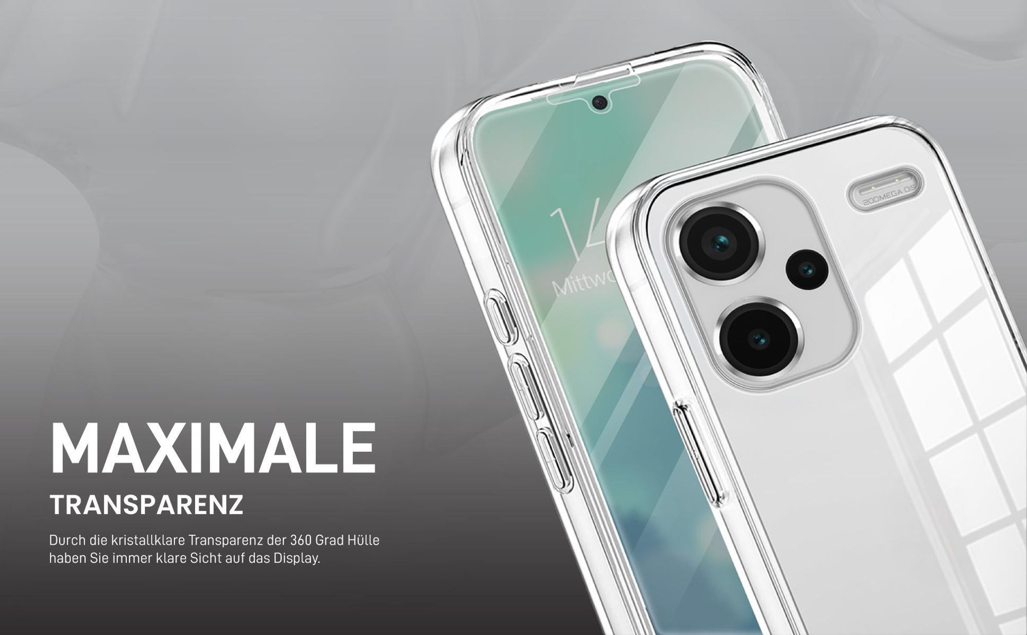 Transparentes 360 Grad Cover Front Back für Xiaomi Redmi Note 13 Pro+ 5G