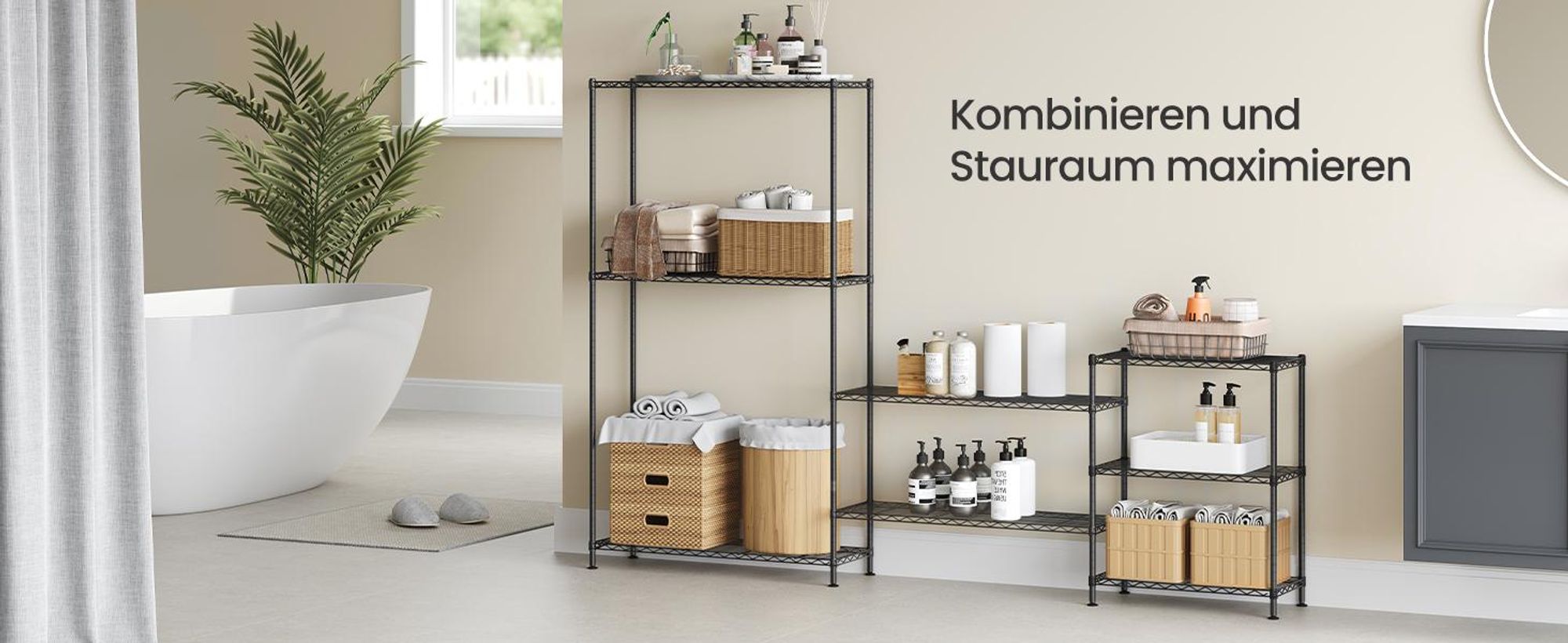 SONGMICS Standregal Metall, verstellbare Ablagen, Aufbewahrungsregal 5 Ebenen für Garage, 30 x 90 x 161 cm, schwarz