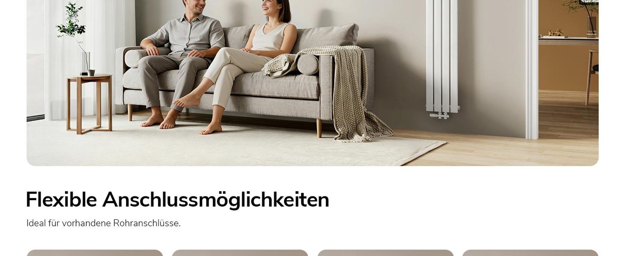 EMKE Heizkörper Flach 160 x 30,4 cm Einlagig 501 W Weiß Design Paneelheizkörper