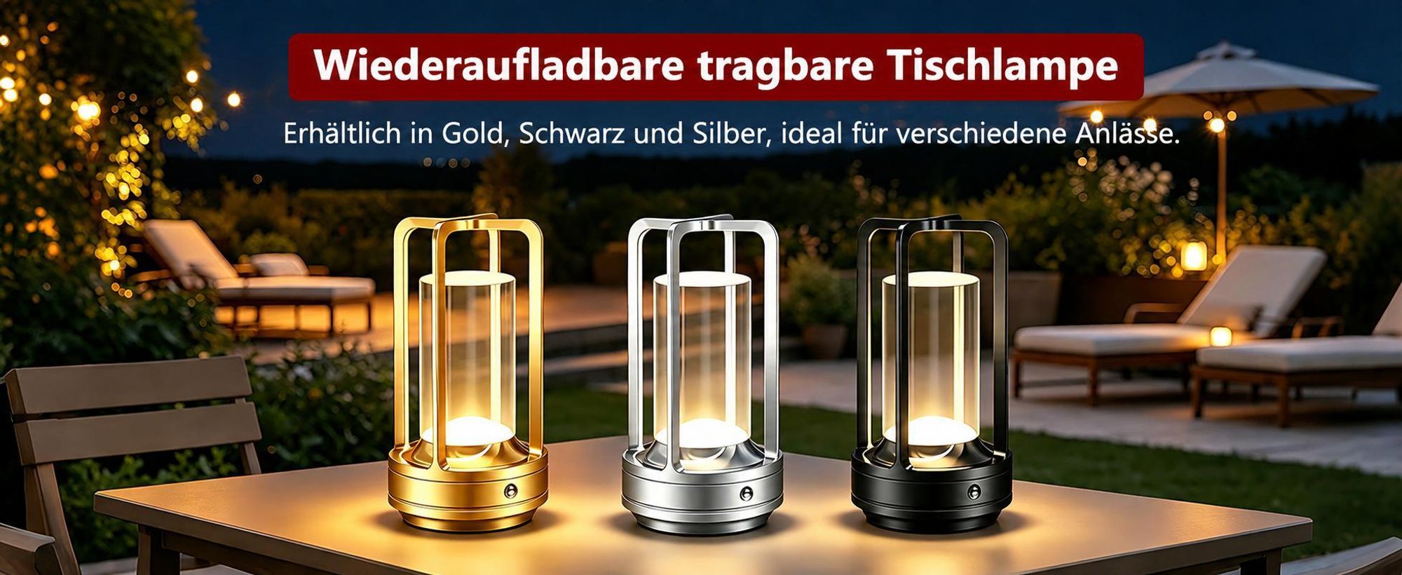 LED Camping Laterne Campinglampe Lampe Wasserdicht Zeltlampe Tragbare Handlampe Wiederaufladbar Notfall Licht Leuchte Notlader Wandern Retoo,Silber