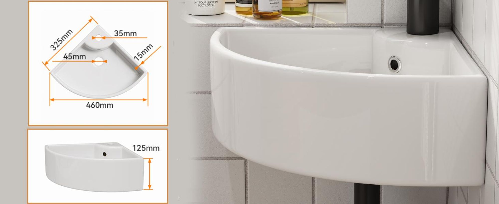 Waschbecken Waschtisch Badezimmer, Eckwaschbecken Keramik, Mini Waschbecken