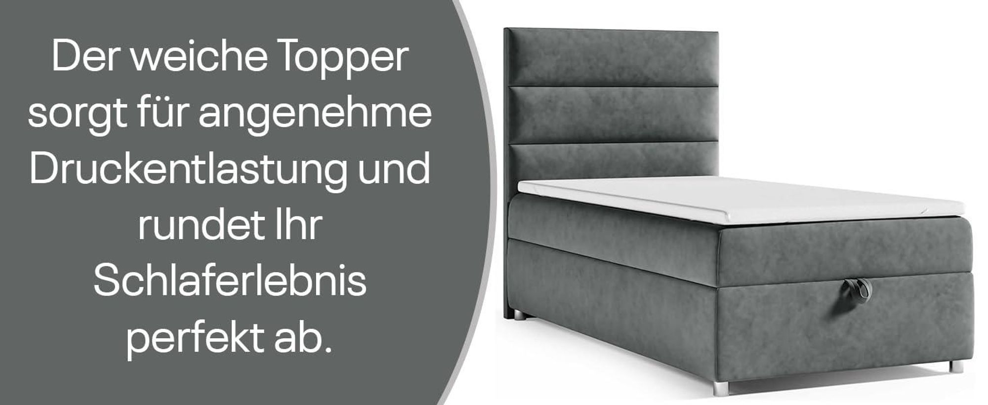 Boxspringbett mit Bettkasten Trinity K-4 SINGLE Bonellfederkern inkl. Topper, mit Lieferung 80x200-BEIGE