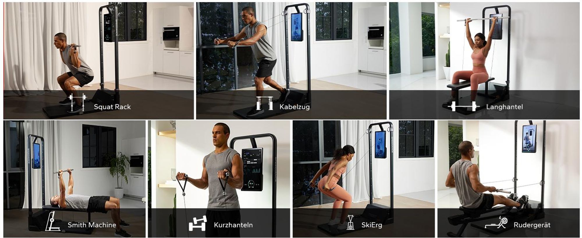 Speediance Smart Home Gym System, Gym Monster Multifunktionale Smith Maschine Home Gym Power Cage, Tragbare Kabelmaschine für Home Workout