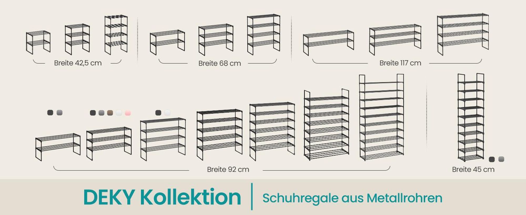 SONGMICS Schuhregal mit 3 Ablagen, Schuhständer Standregal schwarz