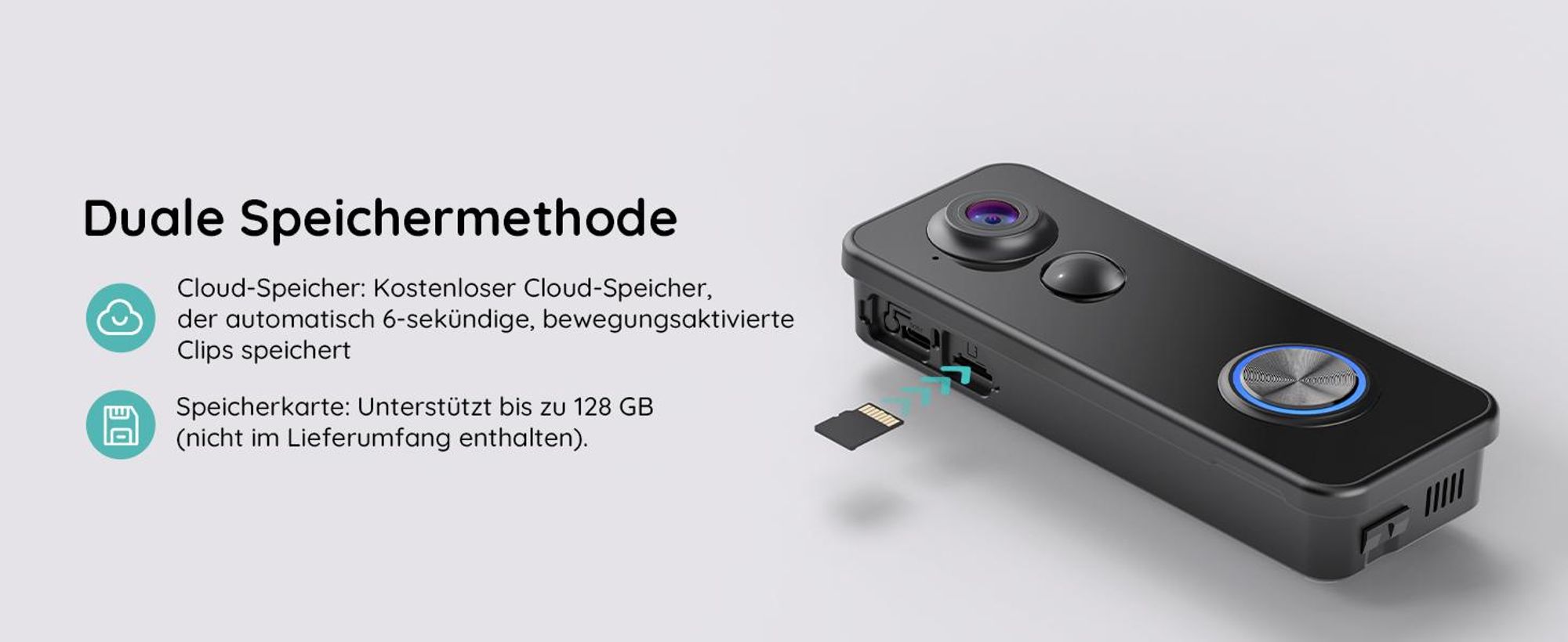 2K video deurbel met camera, Wi-Fi, batterij, 32GB opslag, 2,4GHz Wi-Fi, 180° ultrabreed gezichtsveld, draadloze deurbel