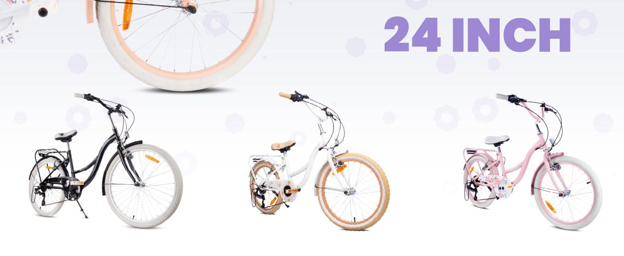 SUN BABY Flower Bike Bicicletta per bambine da 24 pollici, per bambini dagli 8 anni in su, 7 marce Shimano, freni V-brake, portapacchi, catarifrangenti, color albicocca, 24 pollici