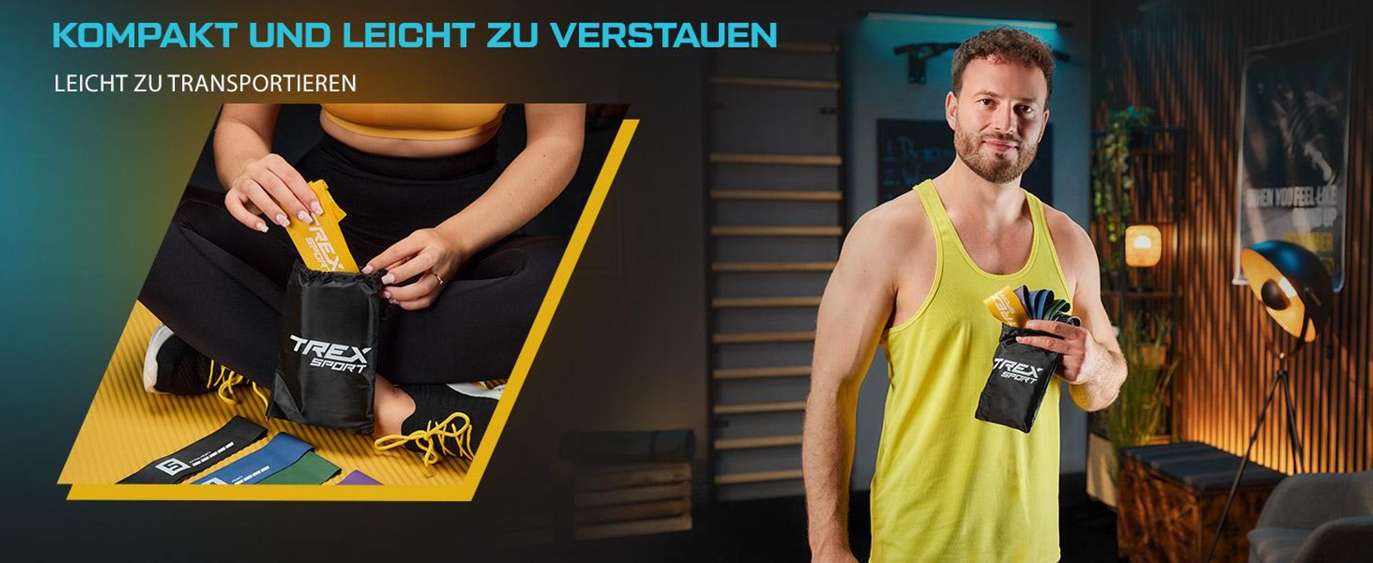 TREX SPORT Gymnastikband 5 Stück Set TX-065RBC Widerstandsband | Fitnessband 100% Latex, 1-18 kg, robust, elastisch | Resistance Band Mehrfarbig