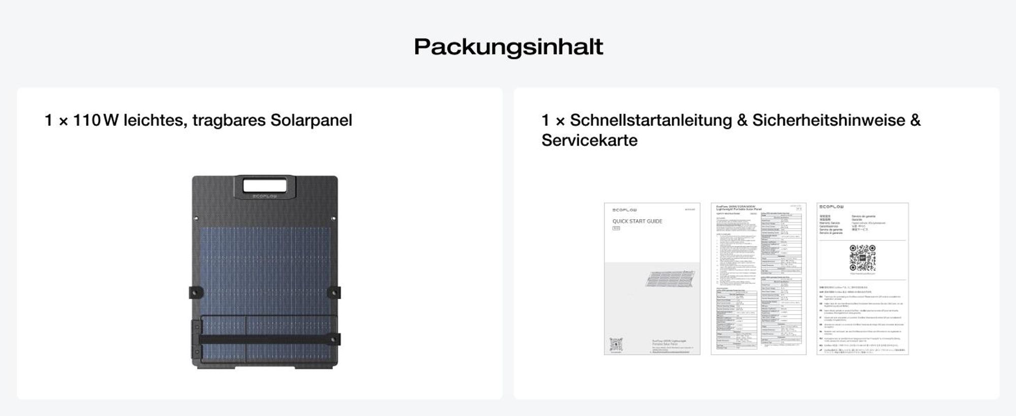 ECOFLOW 110W Solar Panel, Faltbar Solarpanel Faltbar Solarmodul