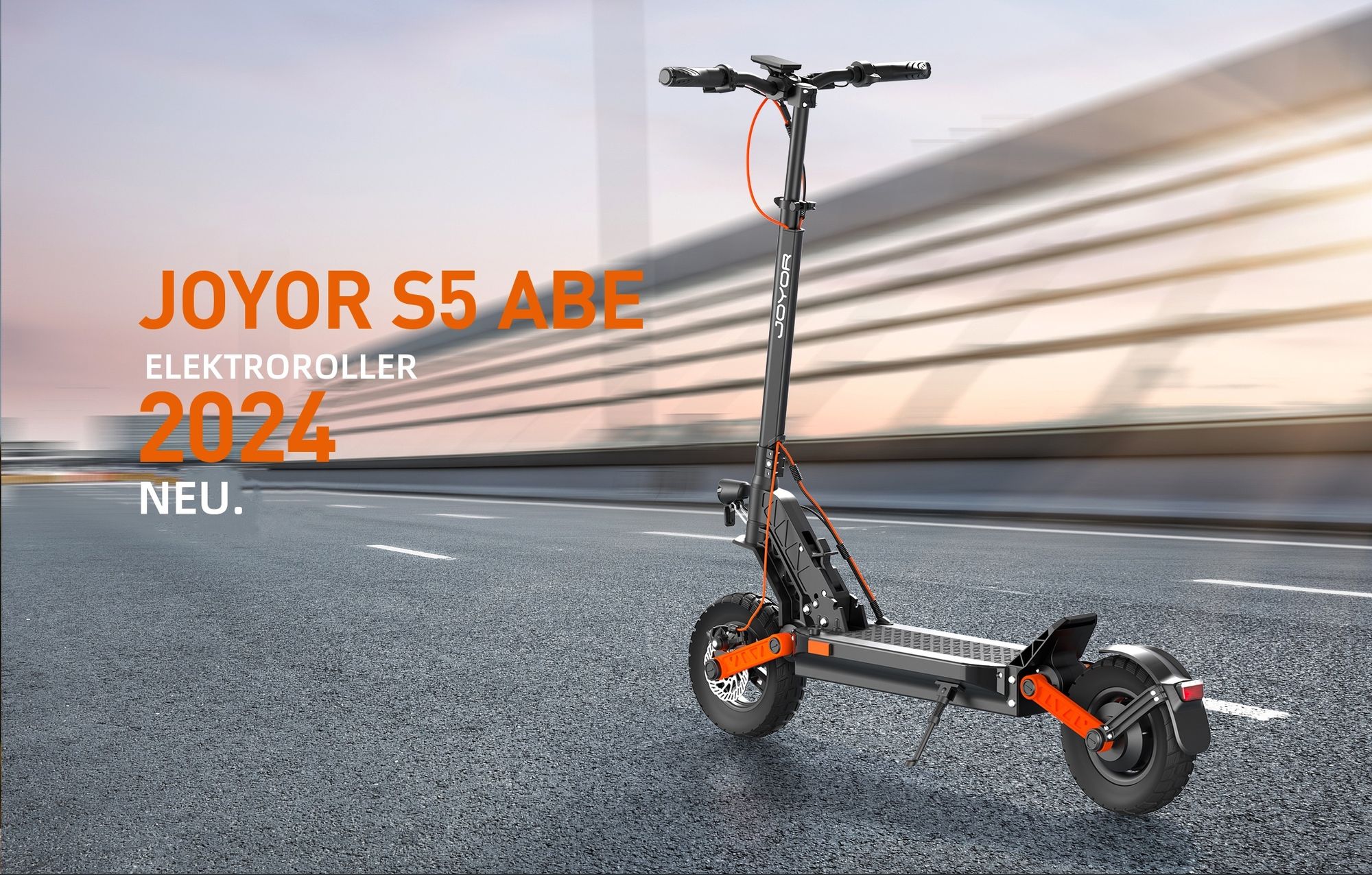 Elektroroller JOYOR S5 Mit ABE-Gutachten - 500W Motor 48V13AH Batterie 45KM Reichweite Scheibenbremsen - Schwarz