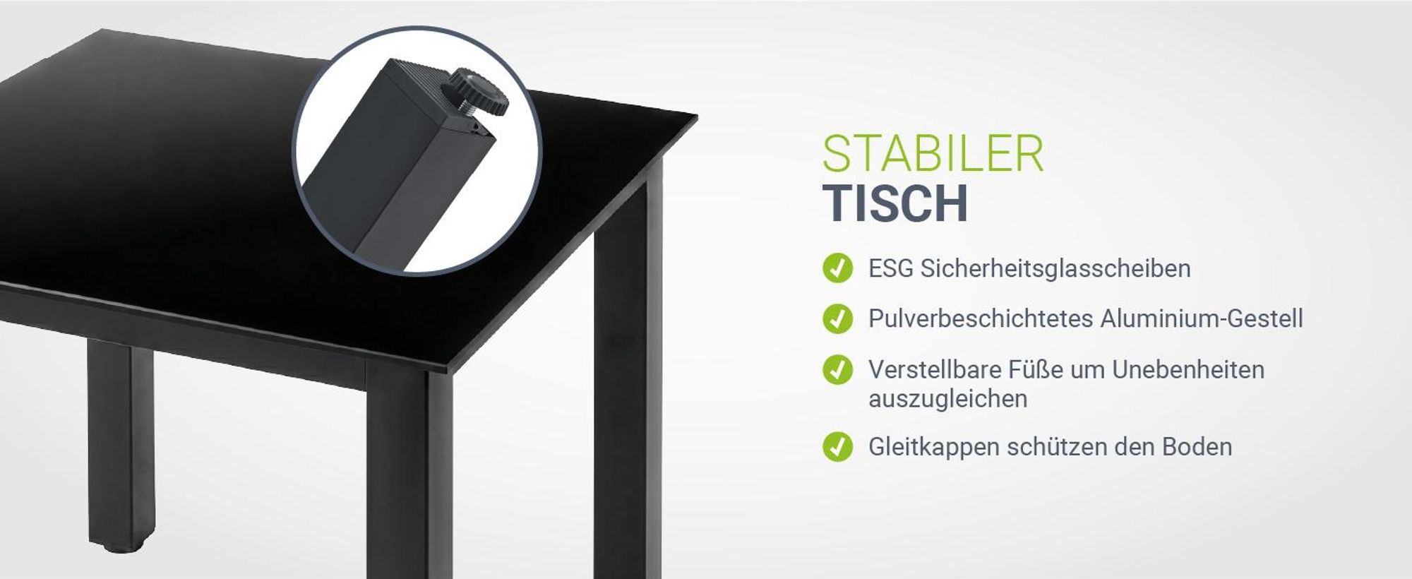 Juskys Aluminium Gartengarnitur Milano Gartenmöbel Set mit Tisch und 4 Stühlen Dunkel-Grau mit schwarzer Kunstfaser Alu Sitzgruppe Balkonmöbel