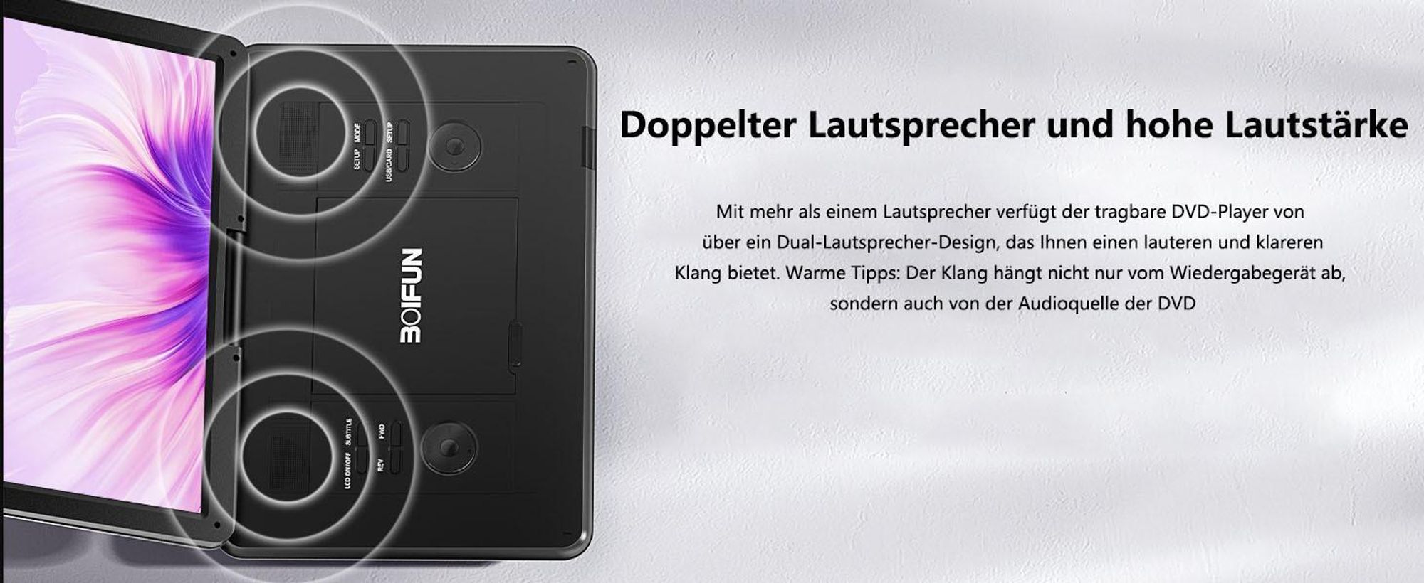 17.5" Tragbarer DVD Player mit 15.6" Drehbildschirm für Auto und Kinder unterstützt Synchronisierung von TV/USB/SD-Karte/CD/DVD Autoladegerät mit 32G